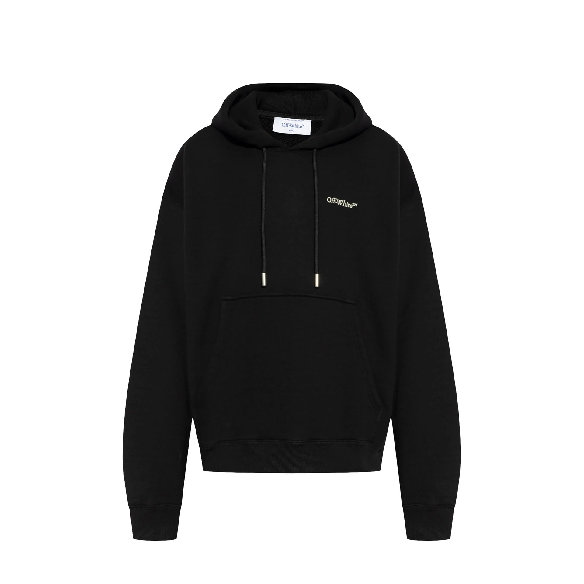 Off-White Logo Hooded Sweatshirt Black Cotton