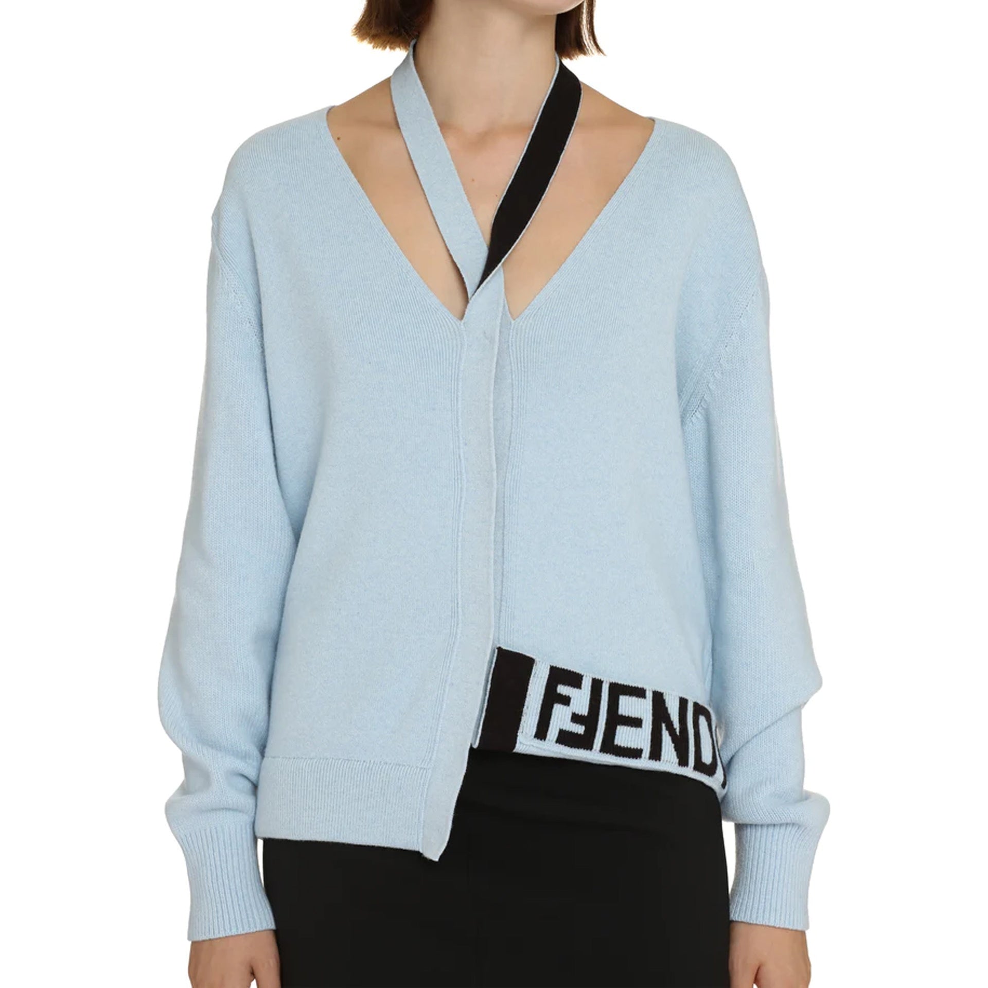 Wool And Cashmere Cardigan Blue