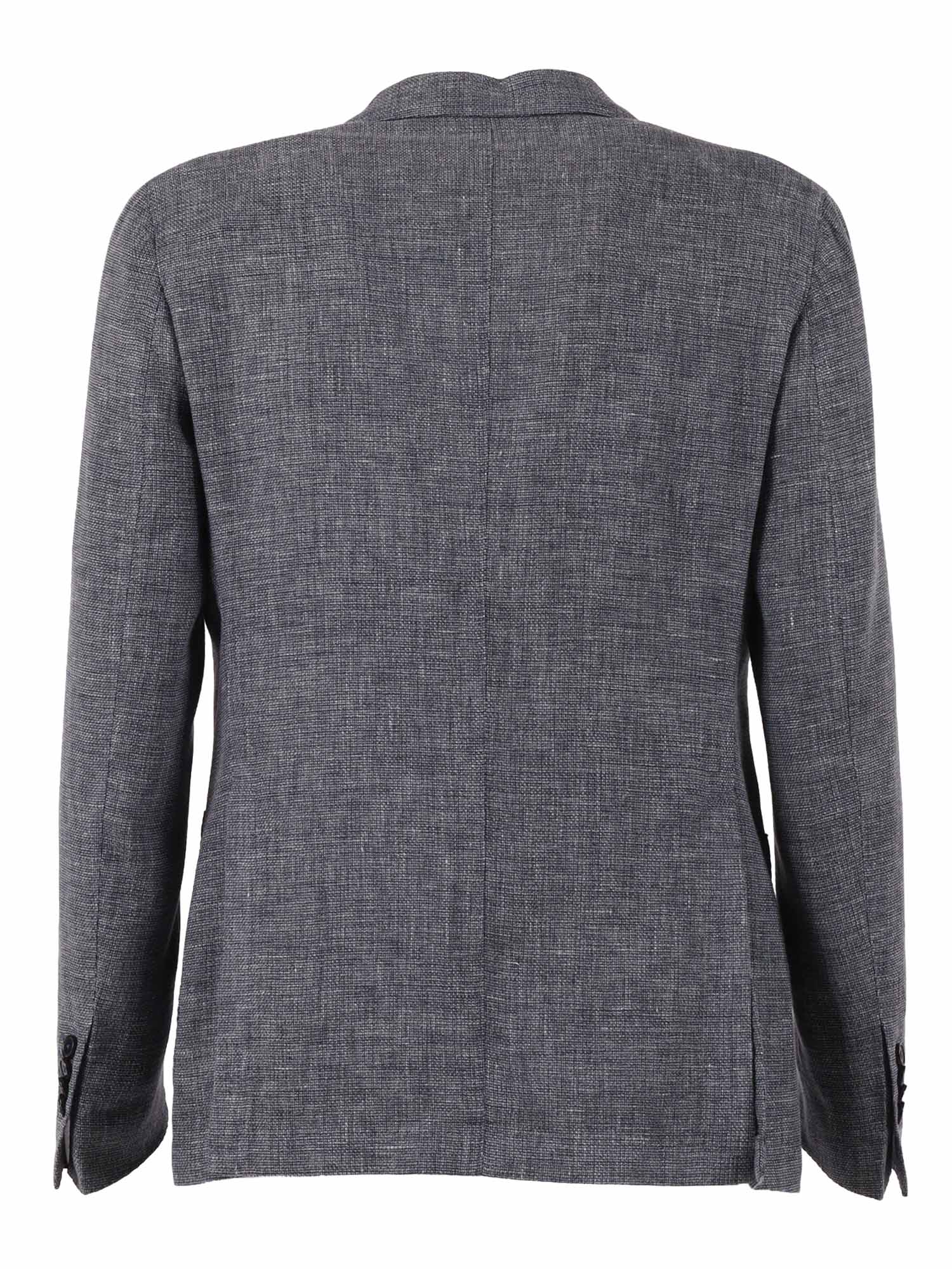 Jacket Grey Virgin Wool Linen Polyamide