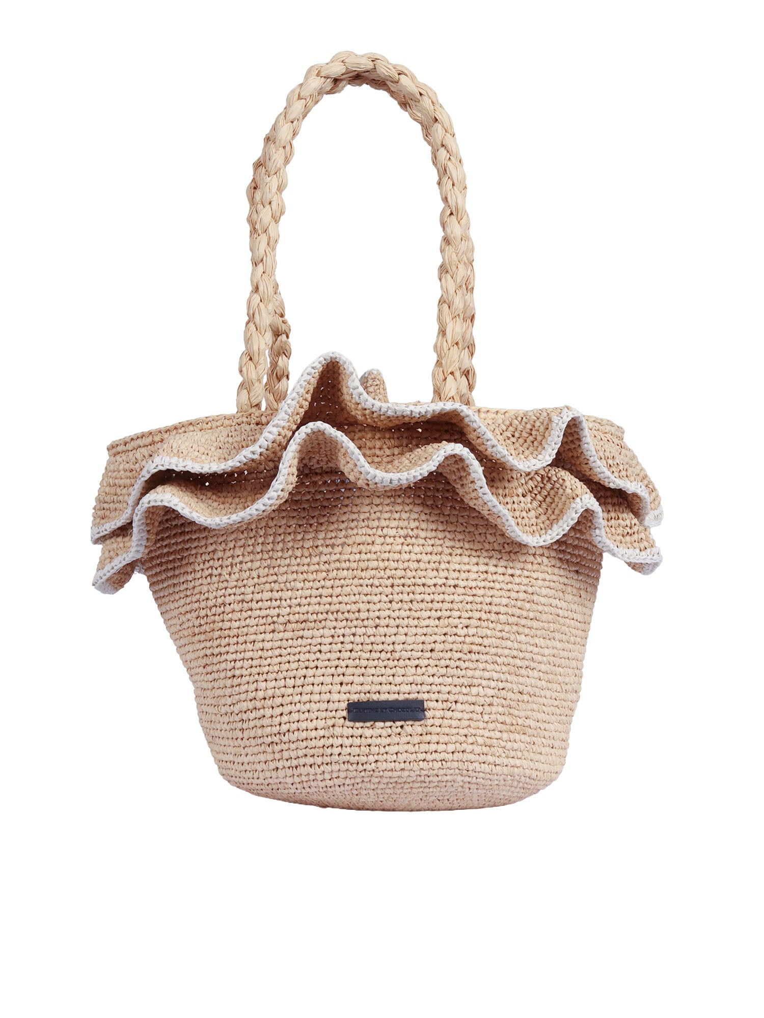 Basket Bag Beige Raphia Shopping