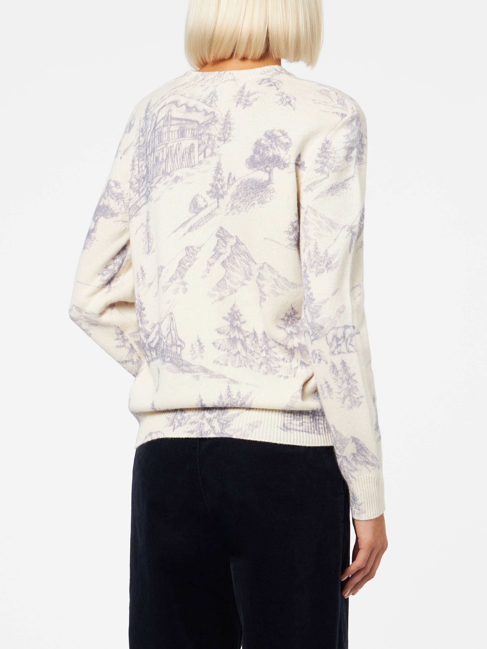 New Queen Sweater With La Montagne Print White