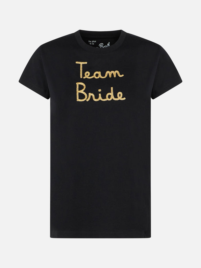 Black Nadir Cotton T-Shirt With Print And Embroidery