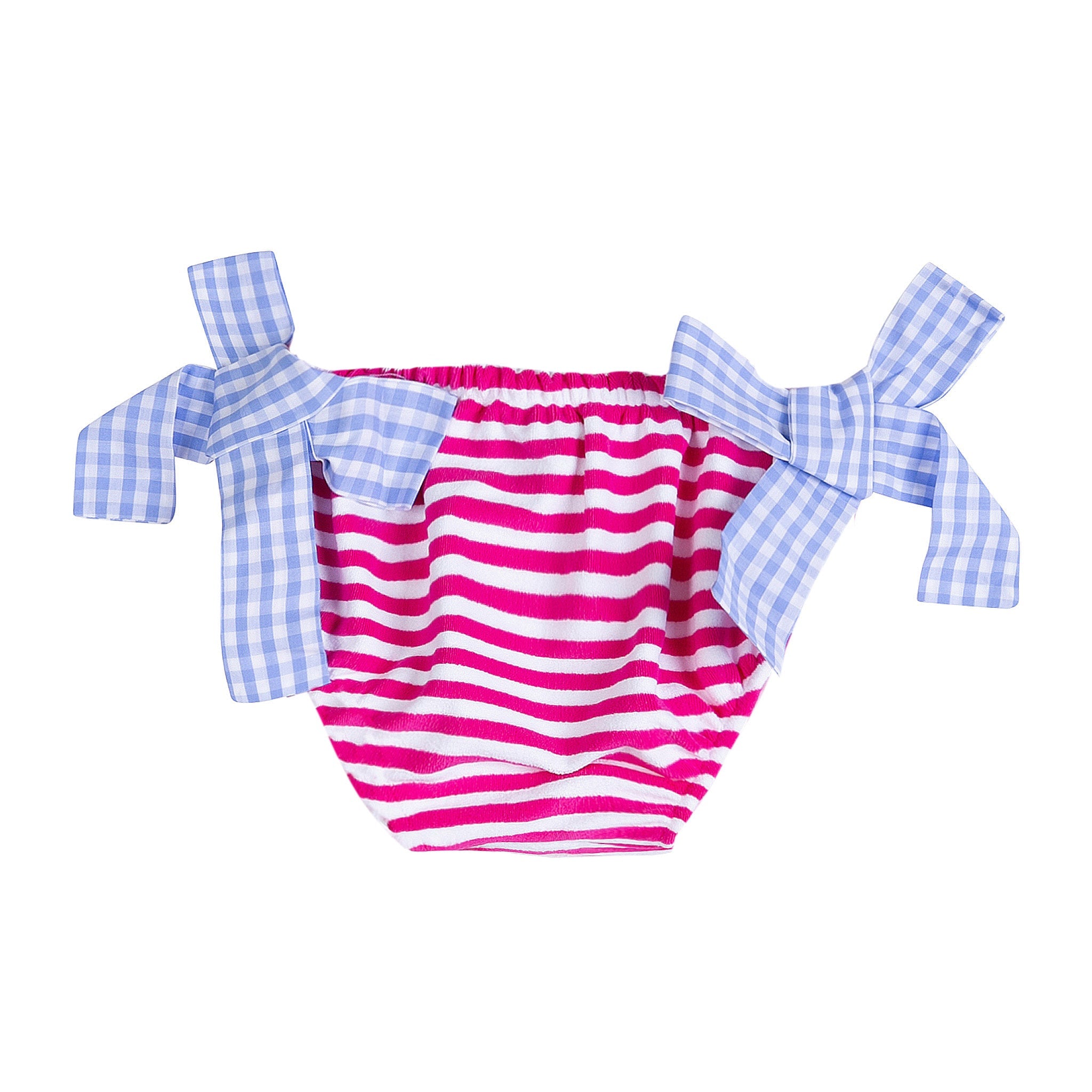Baby Girl Terry Swim Briefs With Stripes Blue Bottom