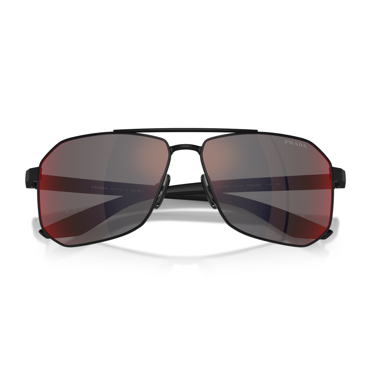 Prada Linea Rossa PS A53S DG008F Gomma Nera Nero Metal Occhiali Da Sole