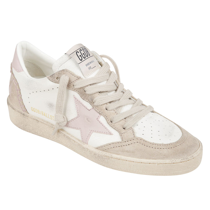 Ball Star White/pink/beige Leather/suede Sneaker