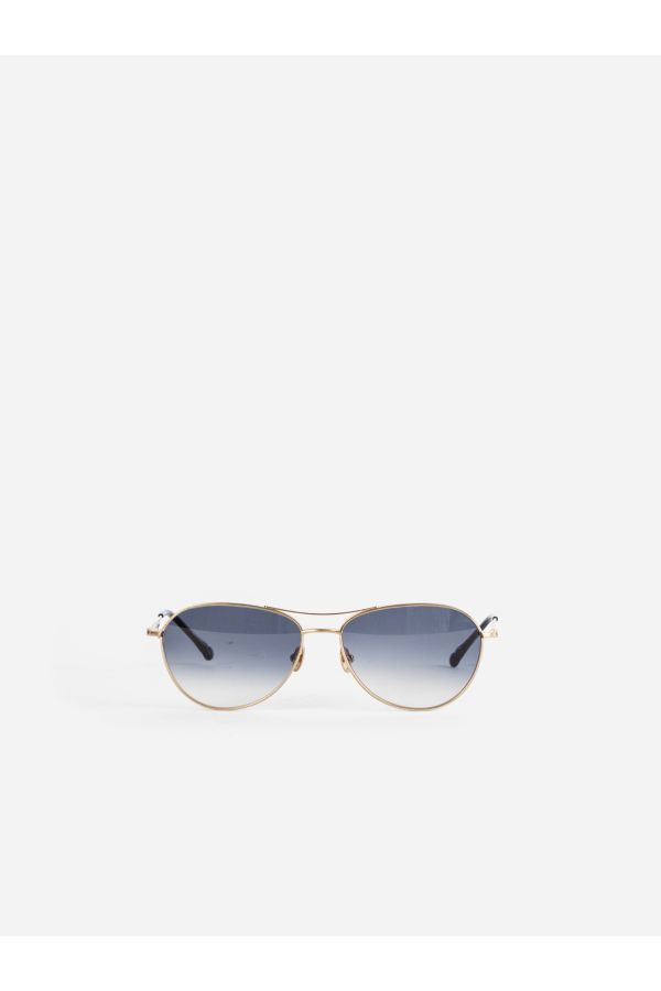 Matsuda M3139 Polished gold metal frame sunglasses in gold