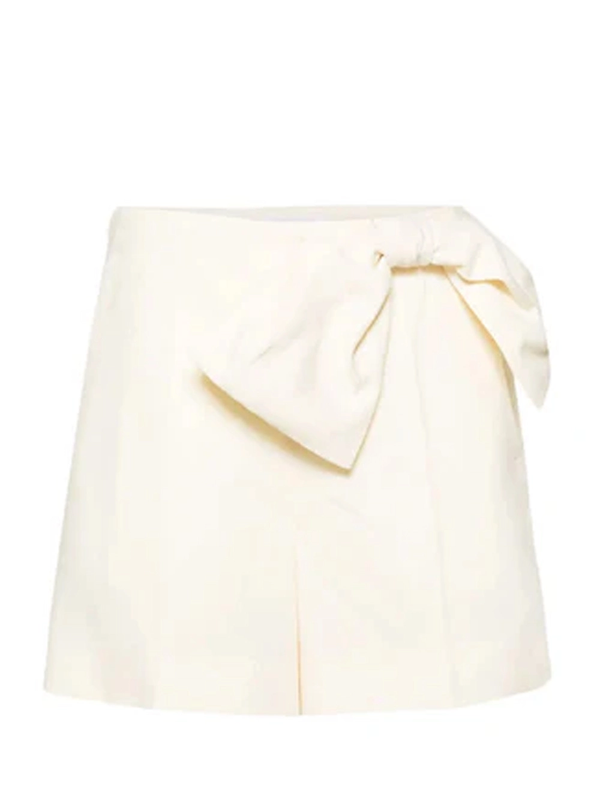 Chloé Bow Detail Linen Shorts Coconut Milk Women >> Rtw