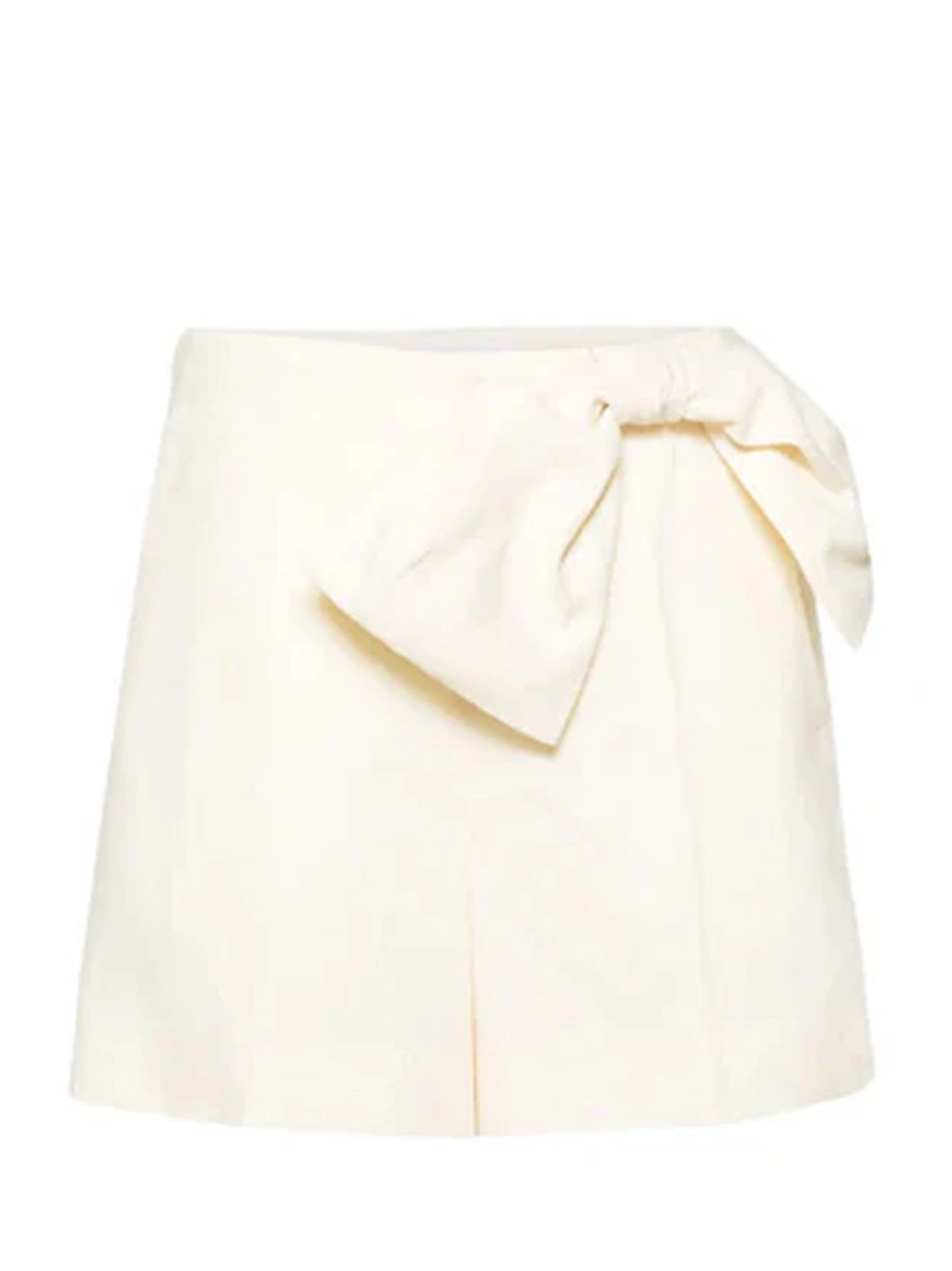 Chloé Bow Detail Linen Shorts Coconut Milk Women >> Rtw