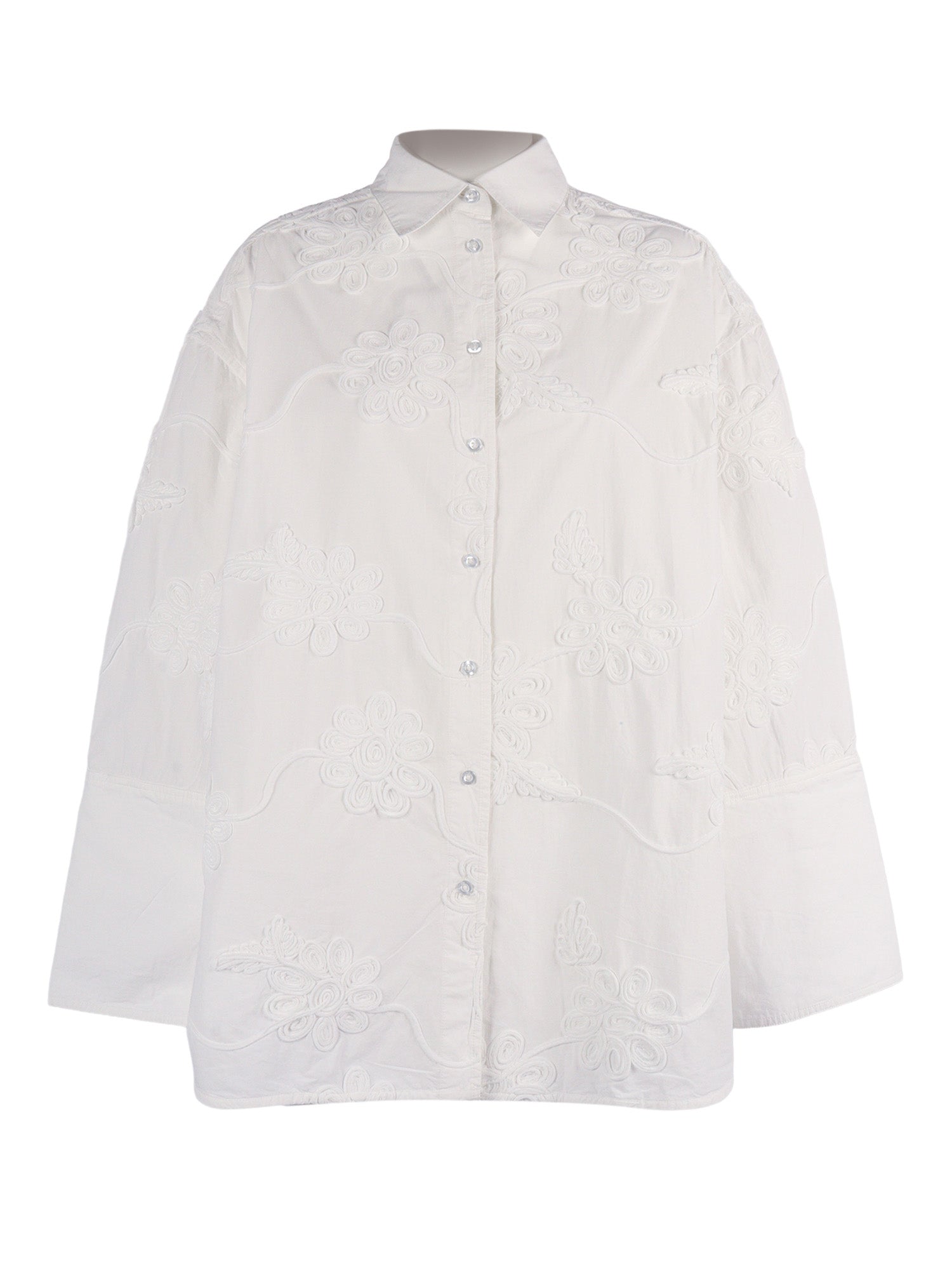 Lipy Flower Shirt White Cotton (organic) Long Sleeves T-shirt