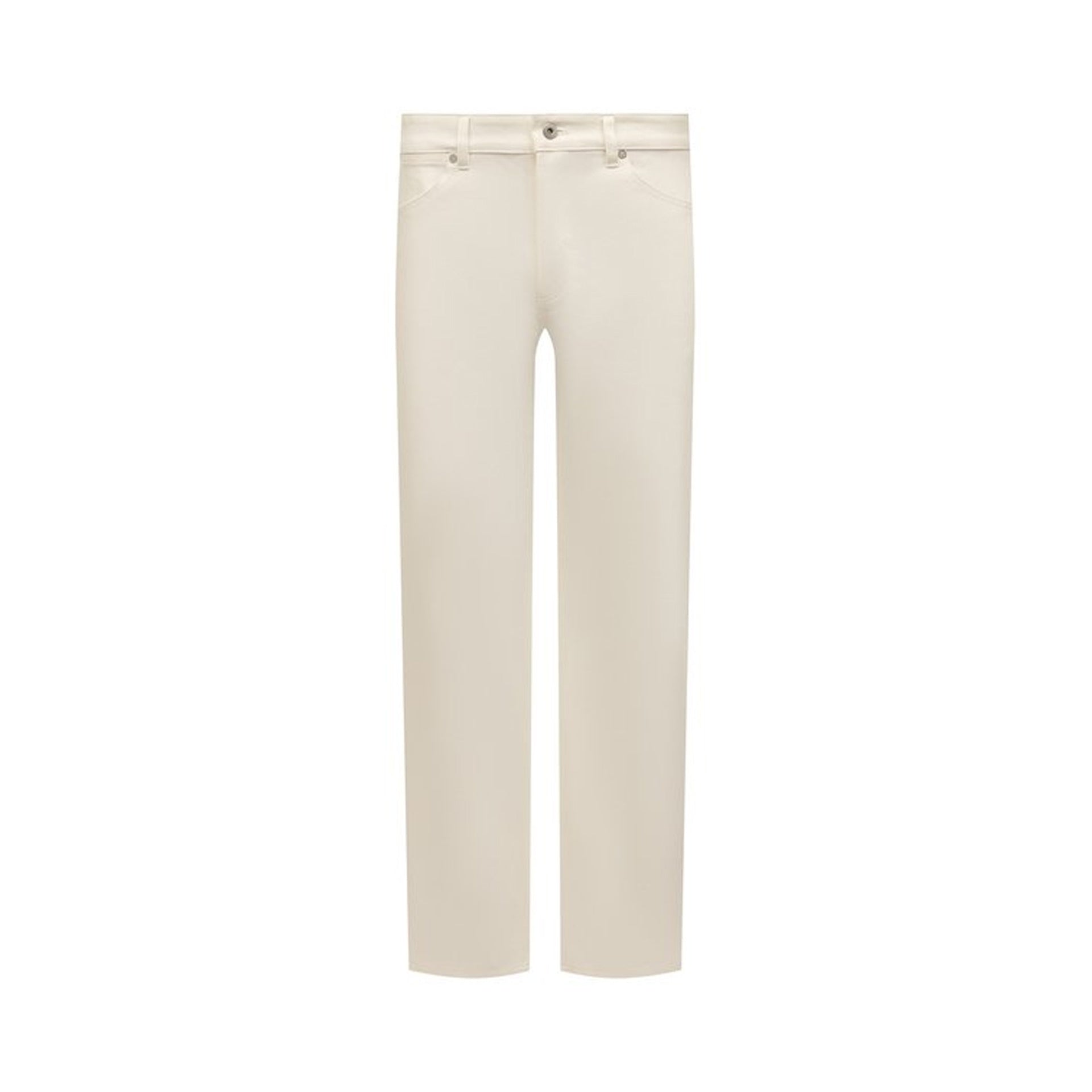 Jil Sander Regular-Fit Denim Trousers White Cotton