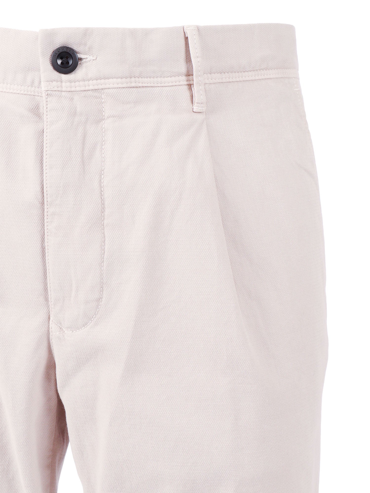 Pants White Cotton Elastane