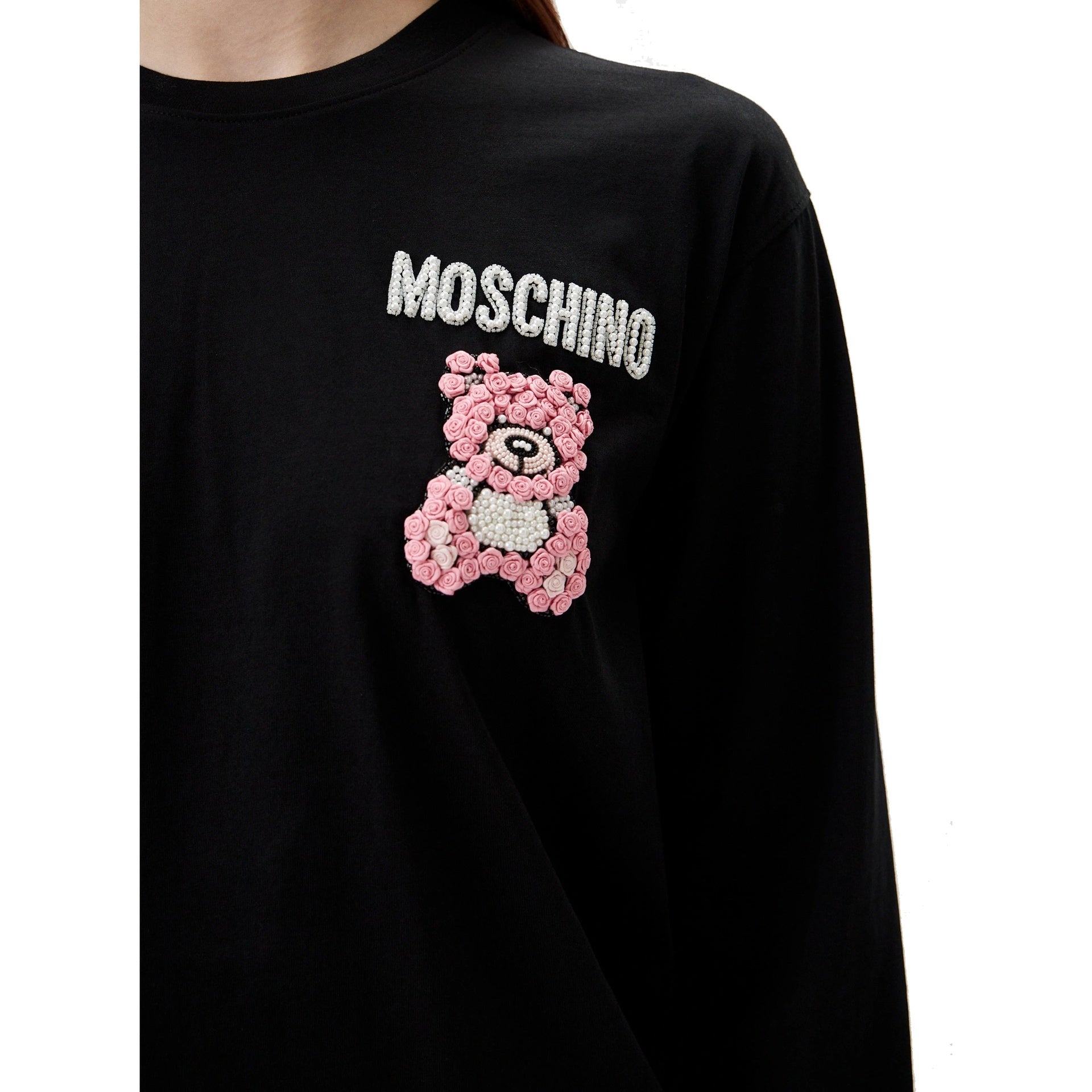 Couture Long Sleeve T-Shirt Black Cotton