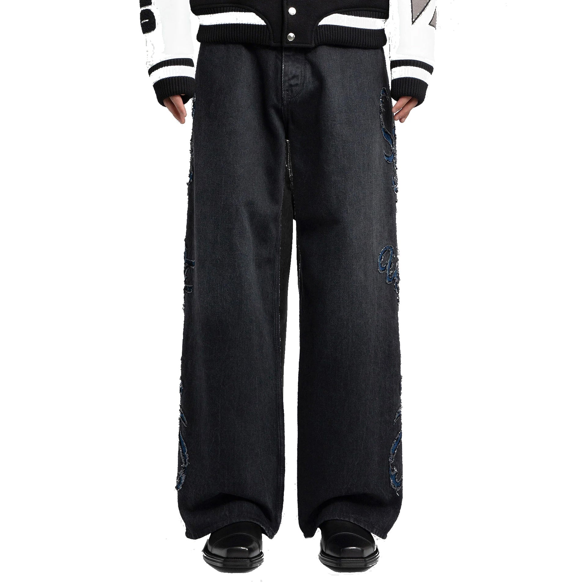 Off-White Denim Flared Jeans Black Cotton