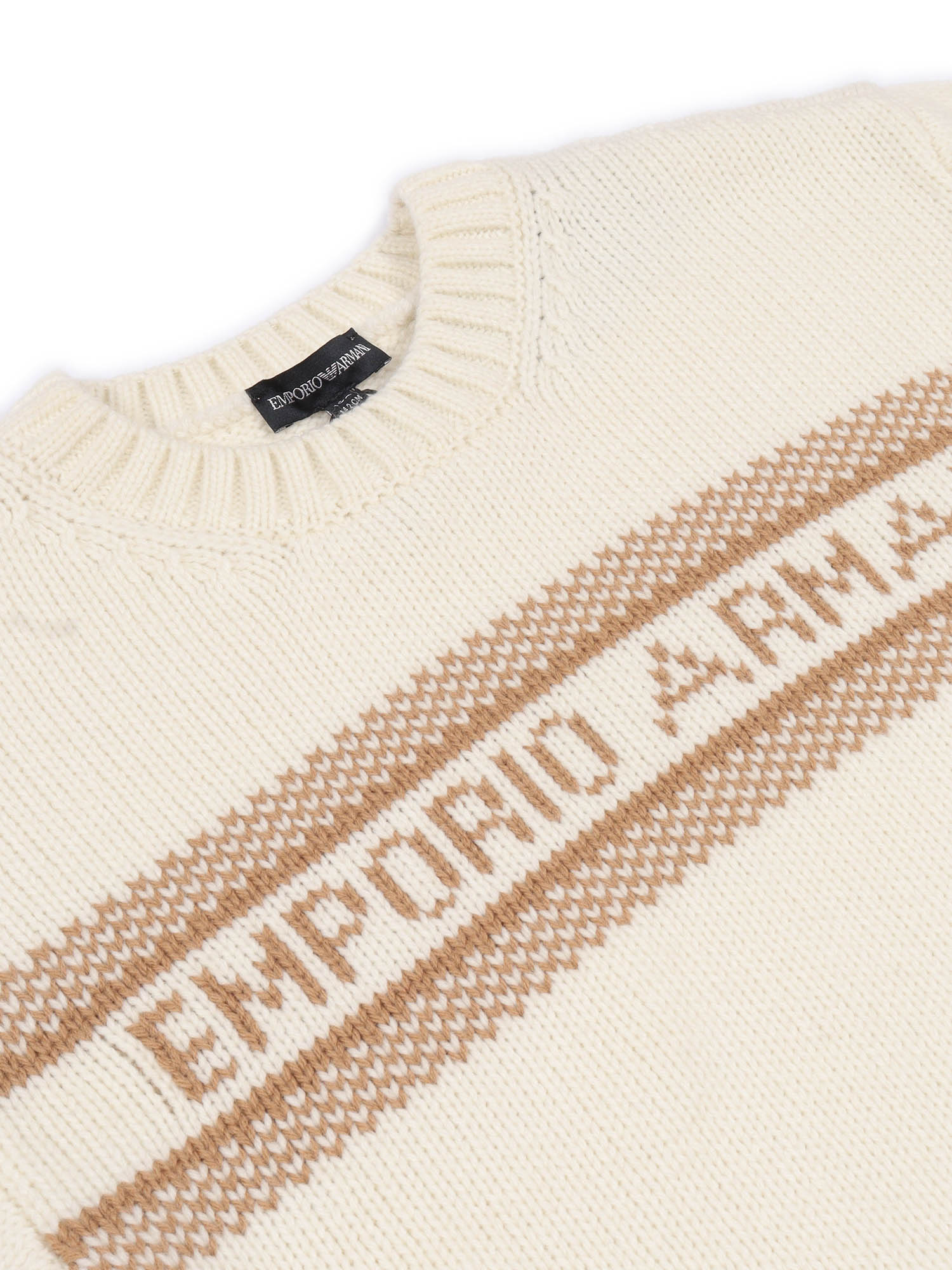 PULLOVER White Virgin Wool Acrylic Crewneck