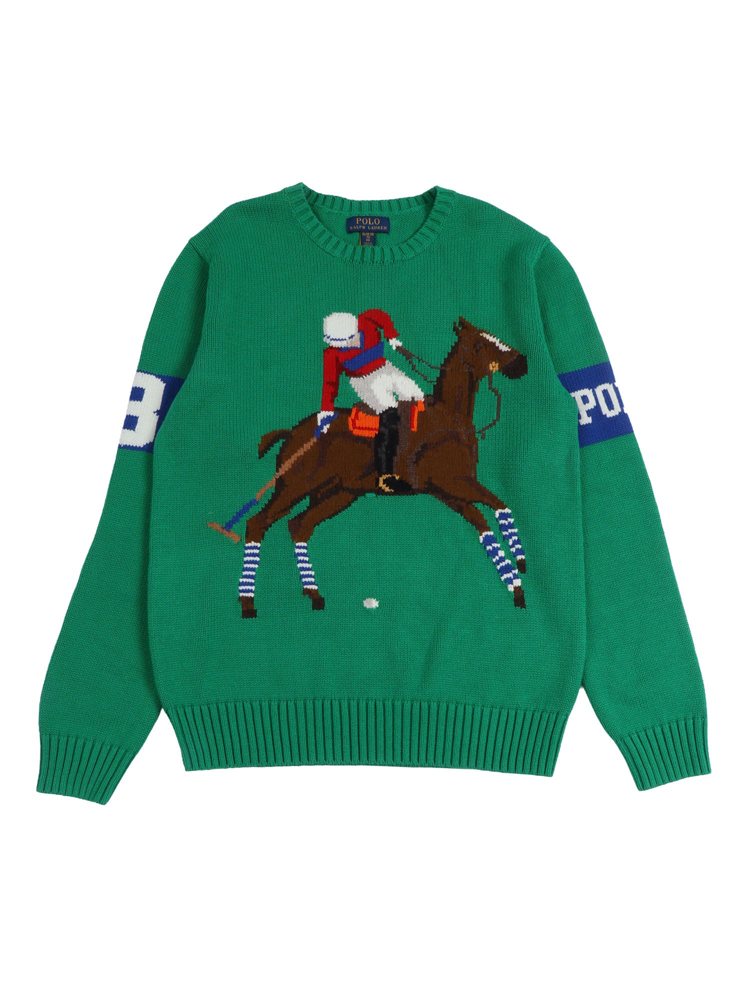 SWEATER-PULLOVER Green Cotton Crewneck