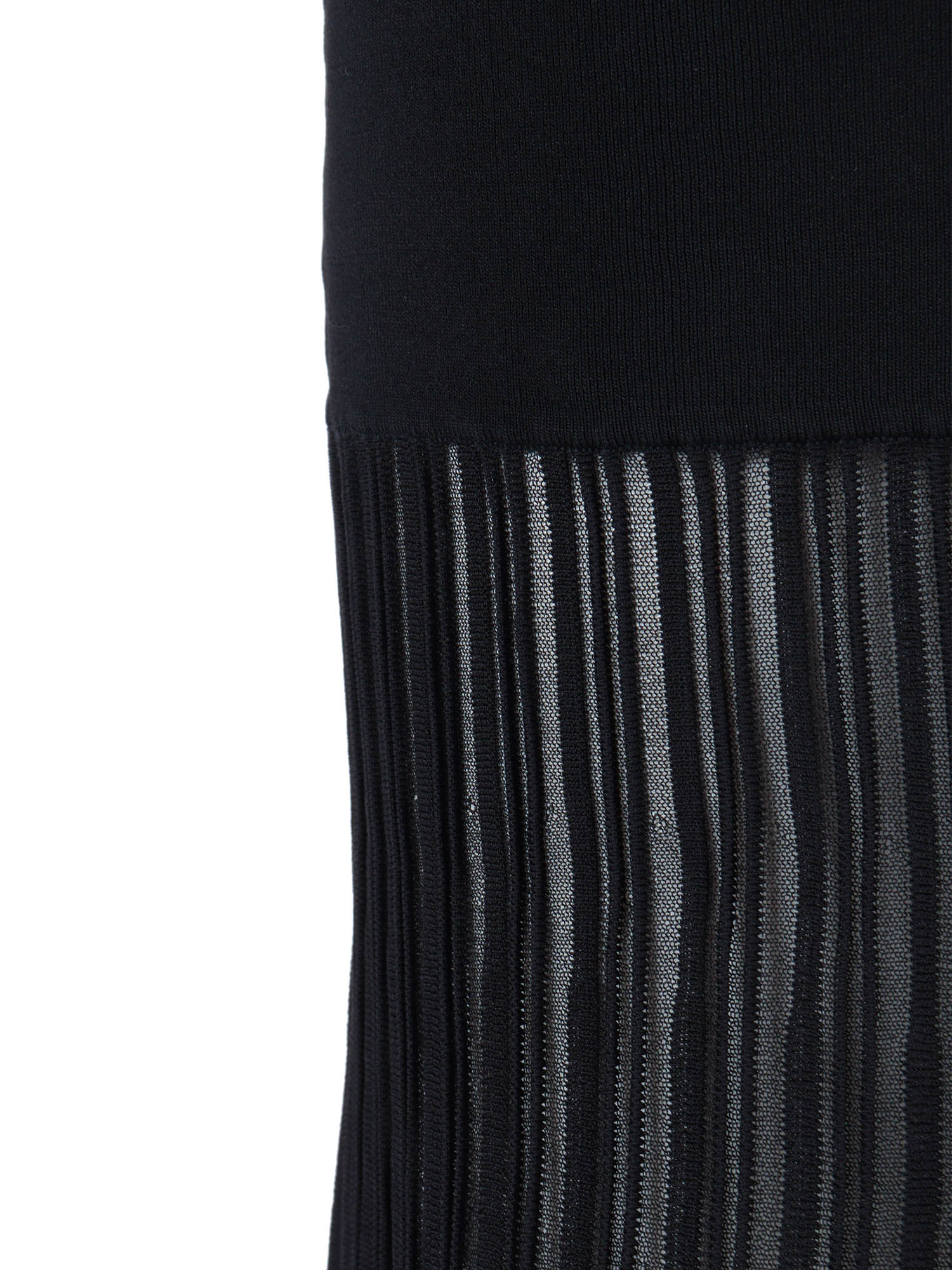 FOLD OVER SHEER MAXI DRS Black Recycled Viscose Nylon Dress