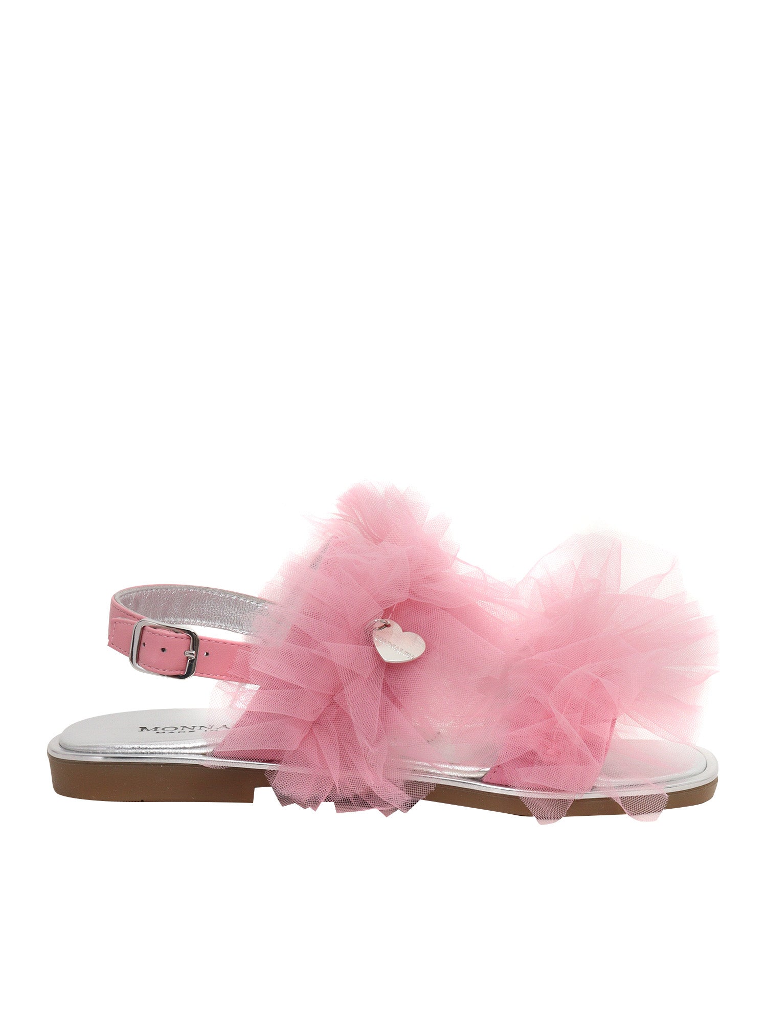 Girls sandals with tulle Pink Leather