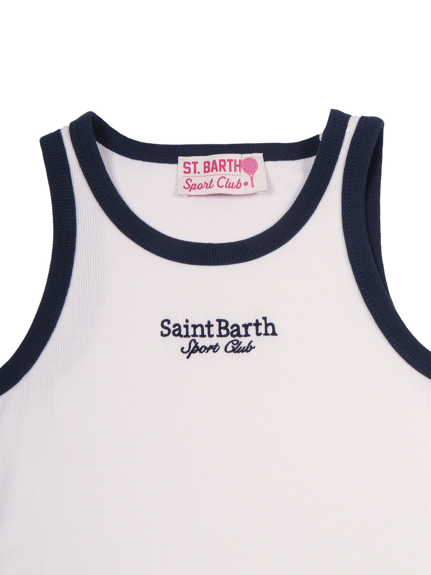 Blue Jr-Rib Sb Sport Club 0161 Emb White Cotton Elastane Top