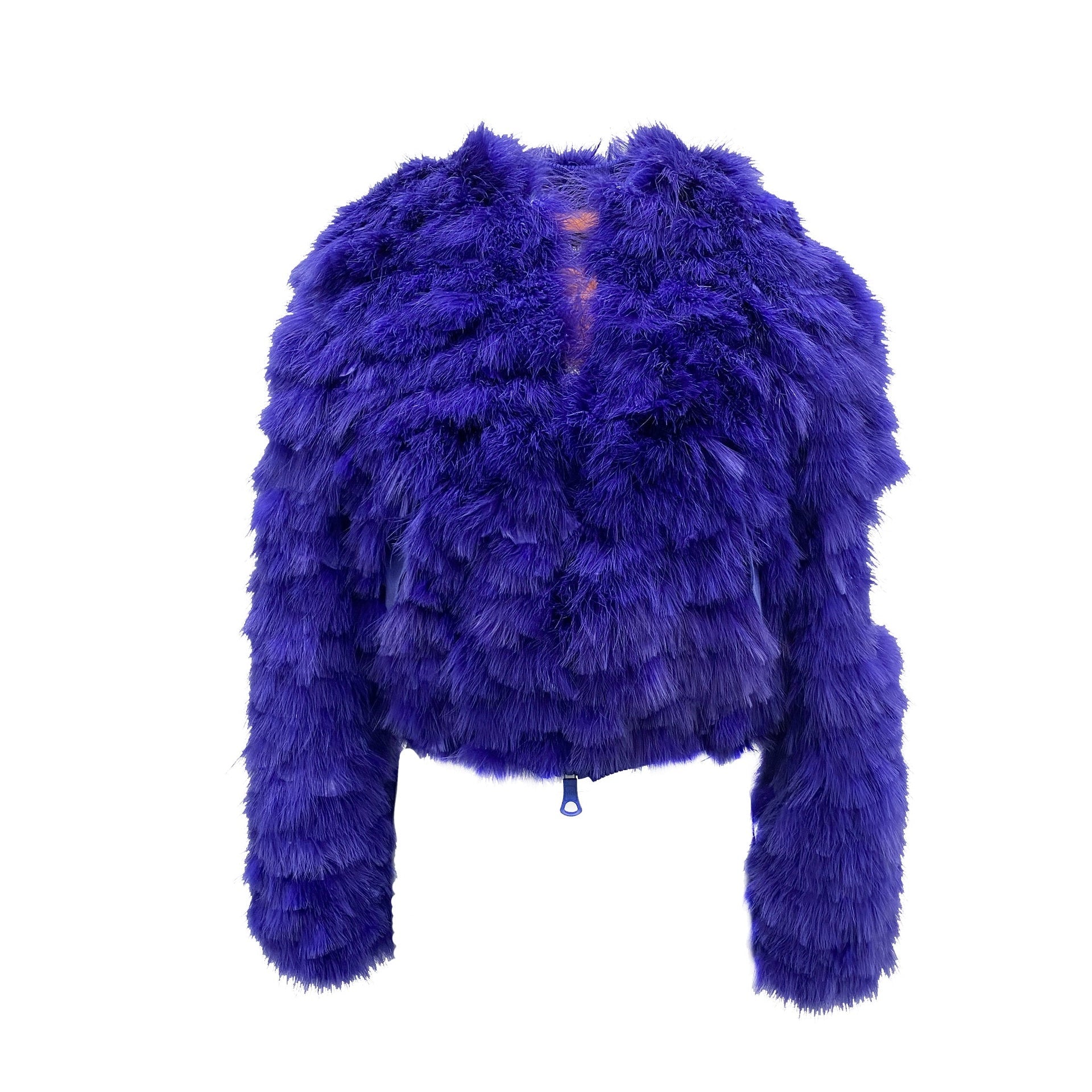 Feathers Bomber Jacket Blue Polyamide