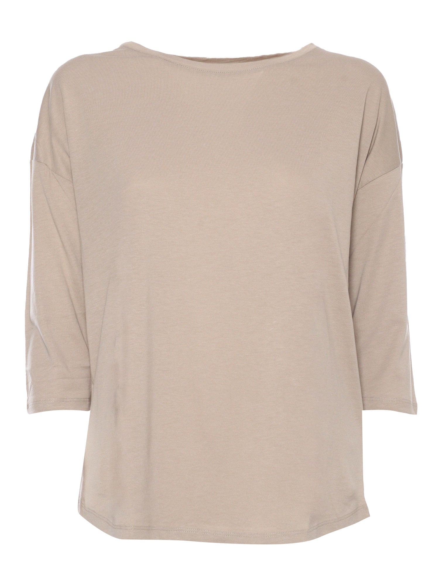 Beige sweater Lyocell Cotton Short Sleeves T-shirt