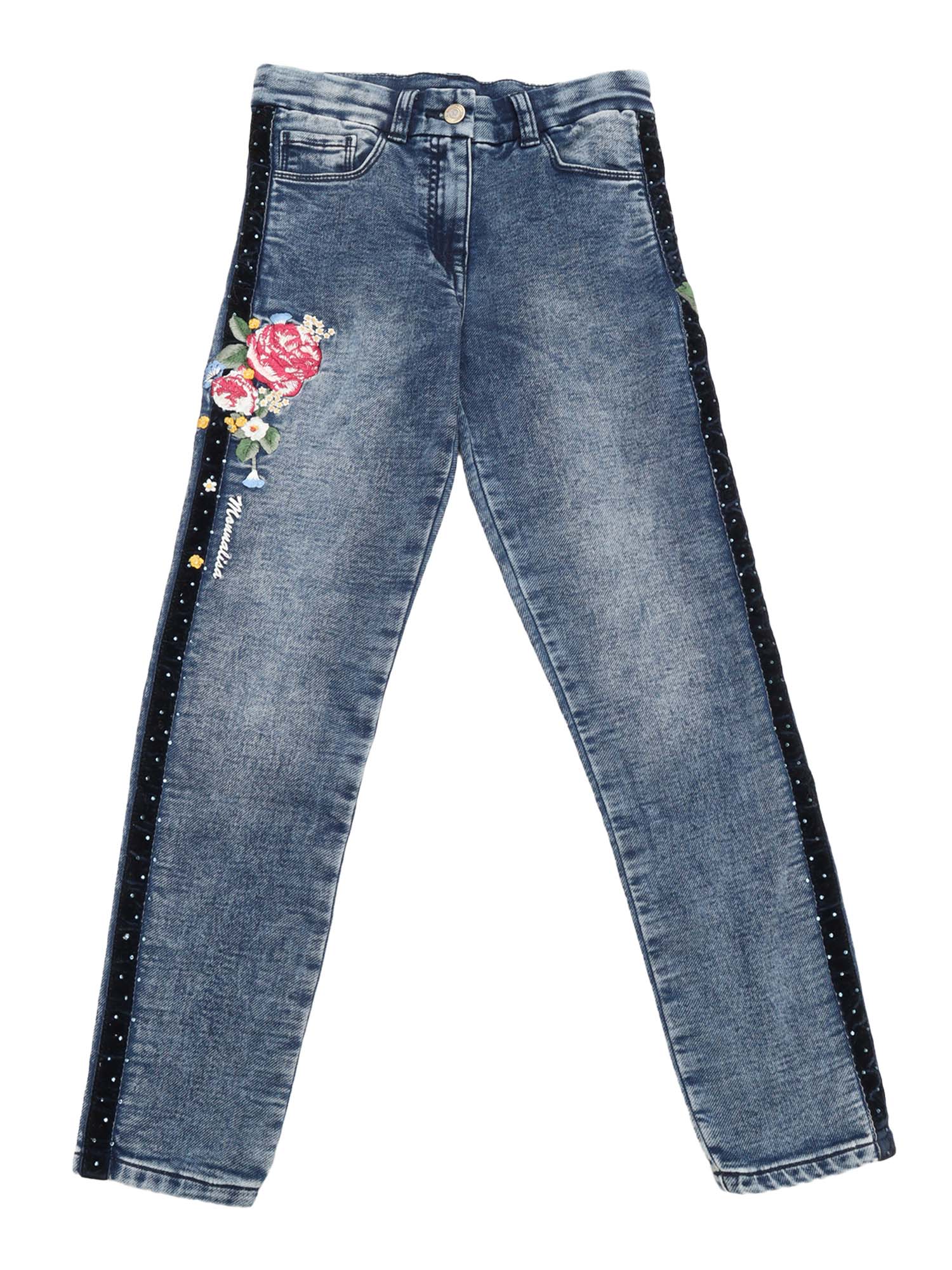 Jeans Blue Cottone Polyester Elastane