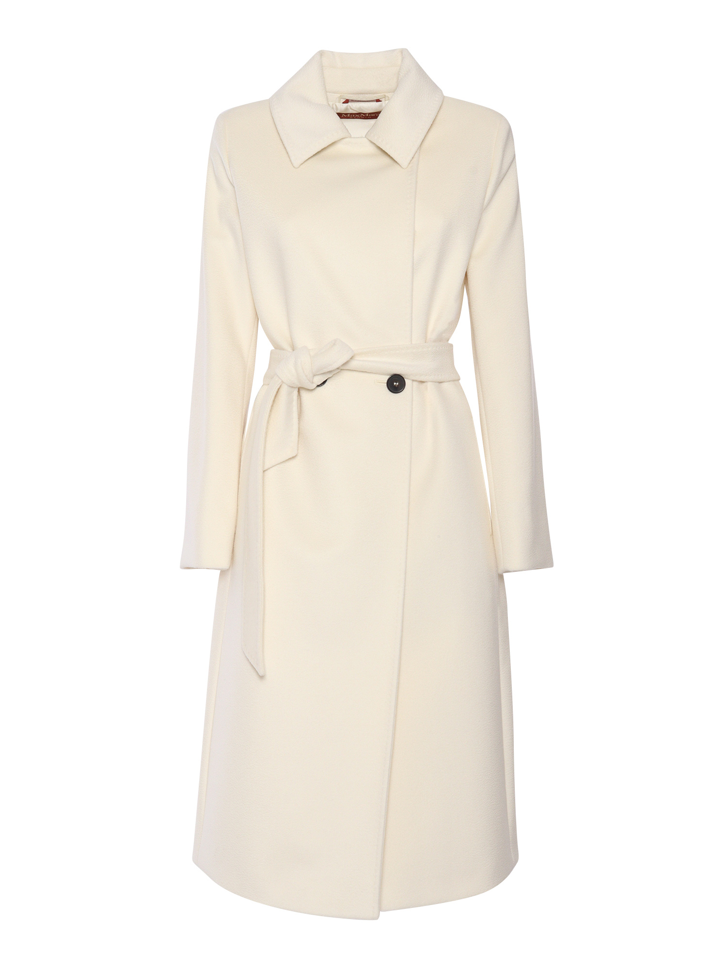 Coat White Virgin Wool Lining Viscose