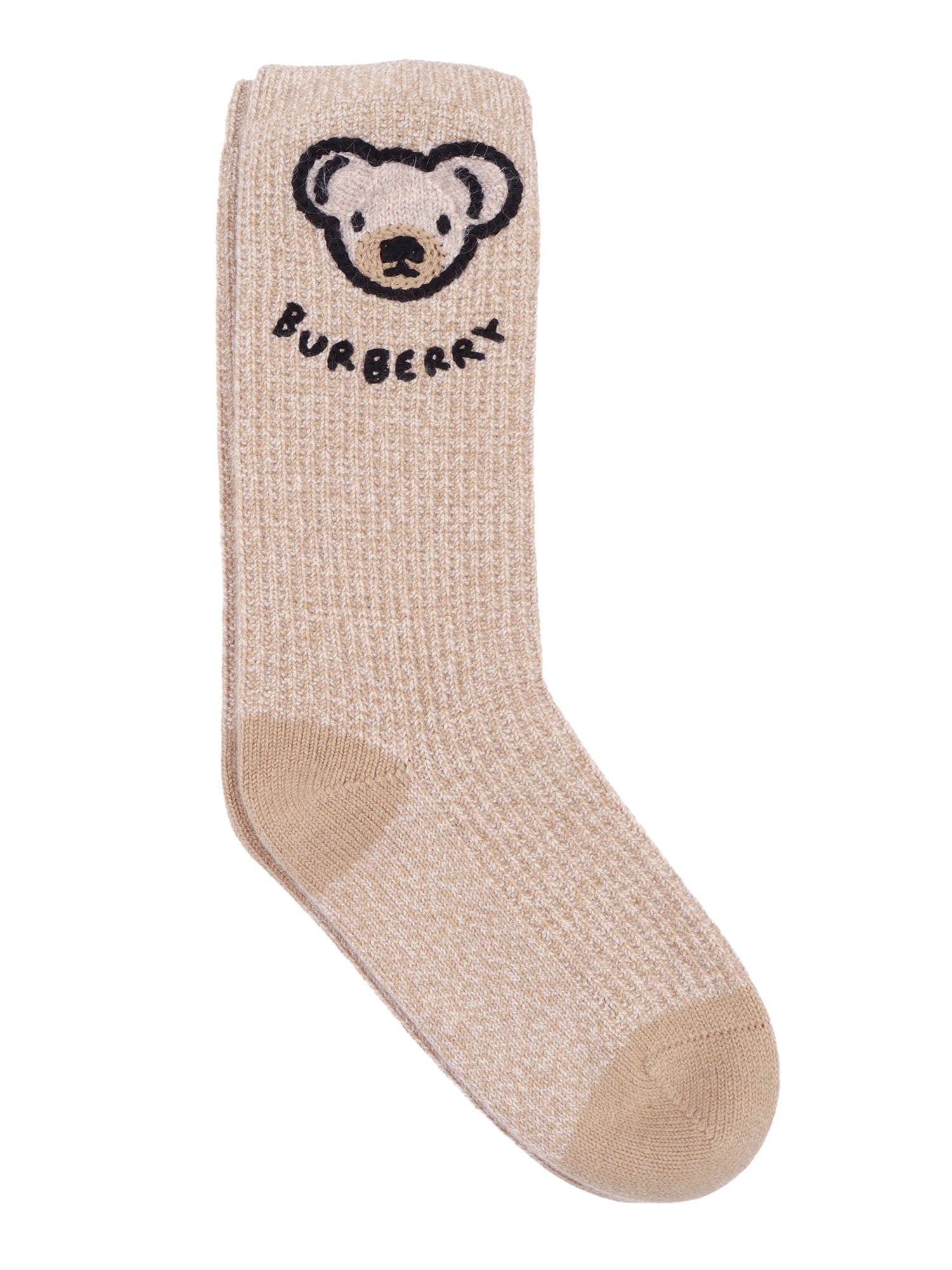 Kid Hosiery Beige Wool Cashmere Mohair Elastane Socks