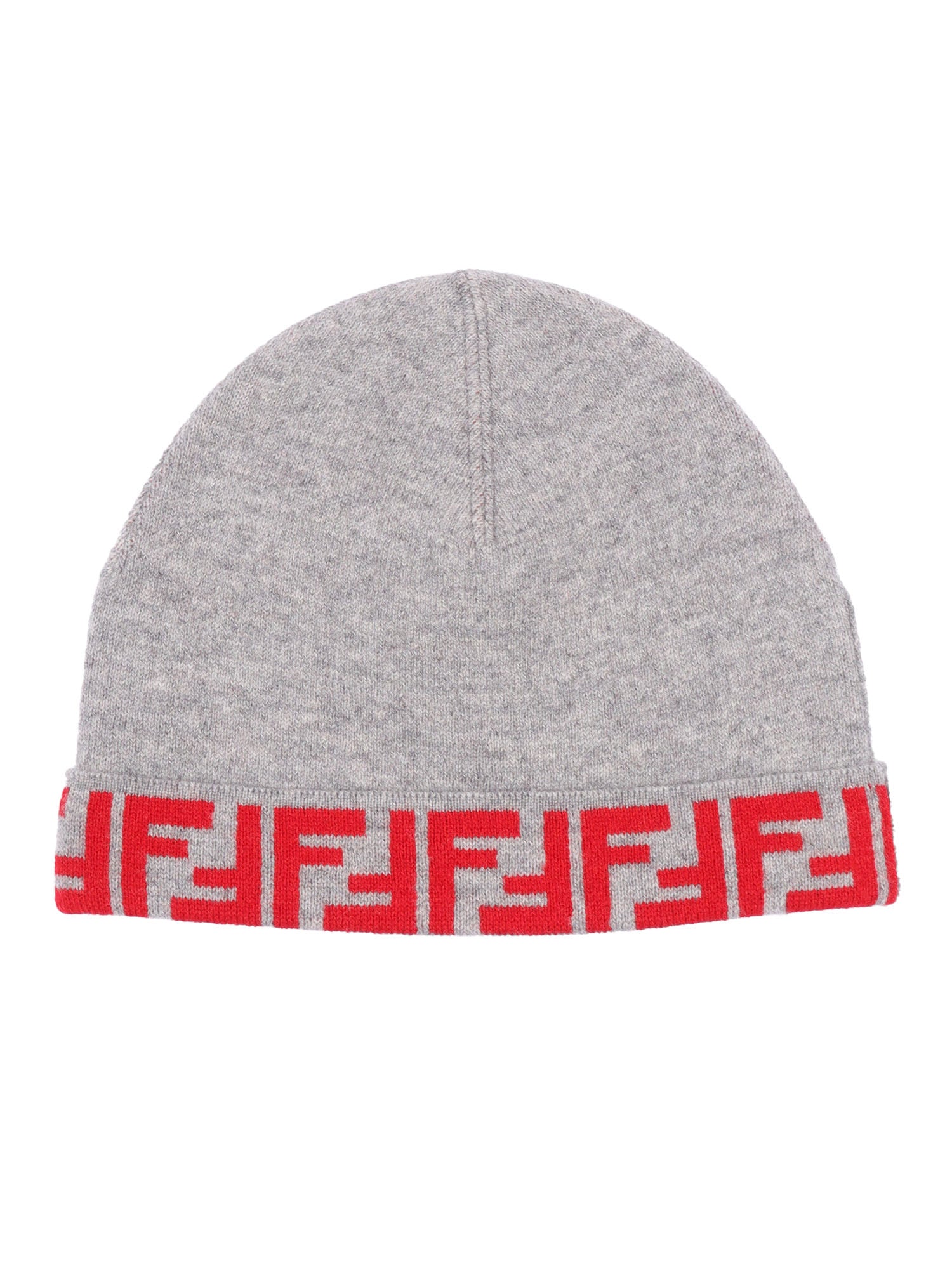 Reversible Beanie Grey Wool Cashmere Polyamide Hat