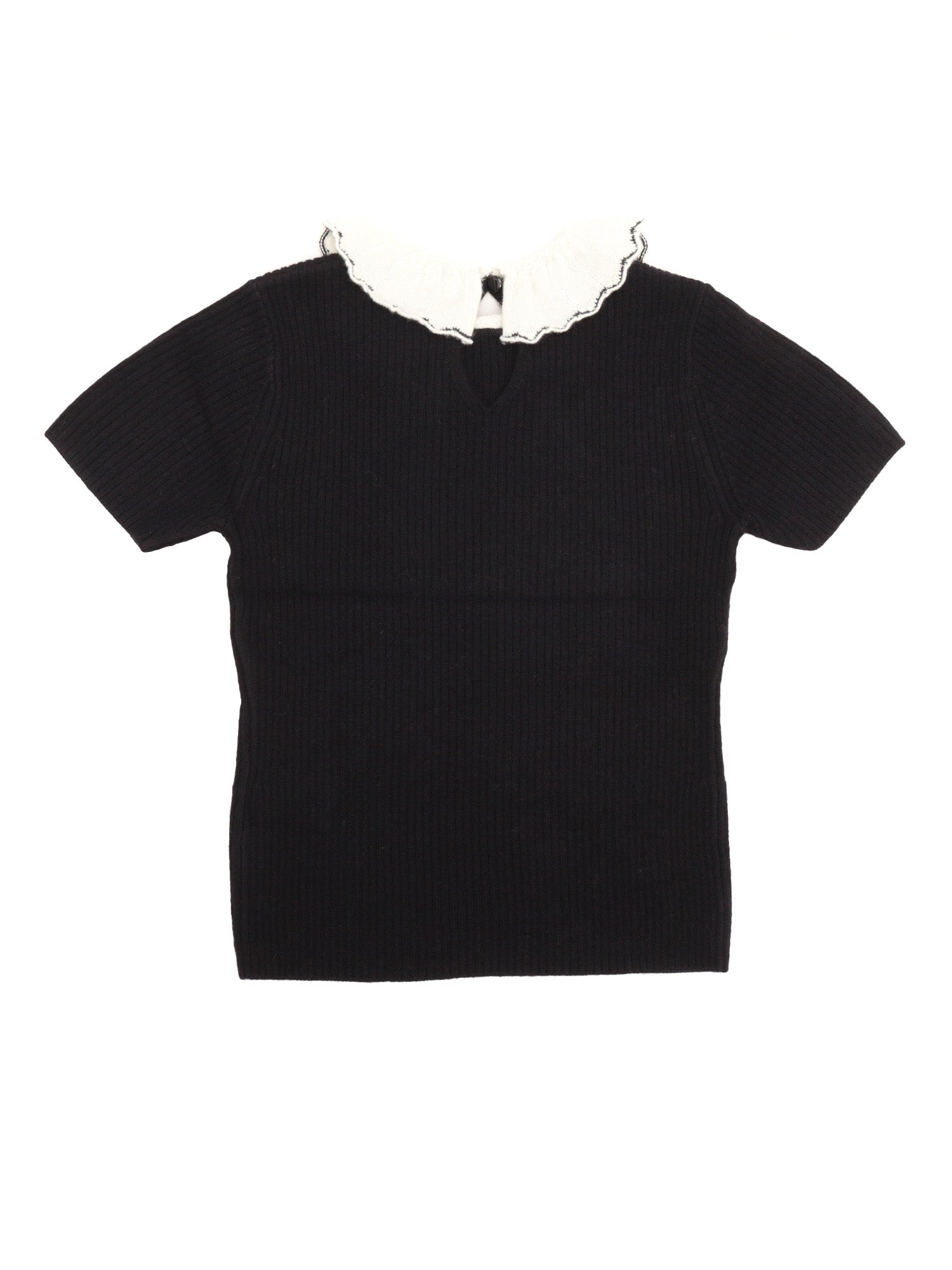 Genie Sweater Black Wool Crewneck