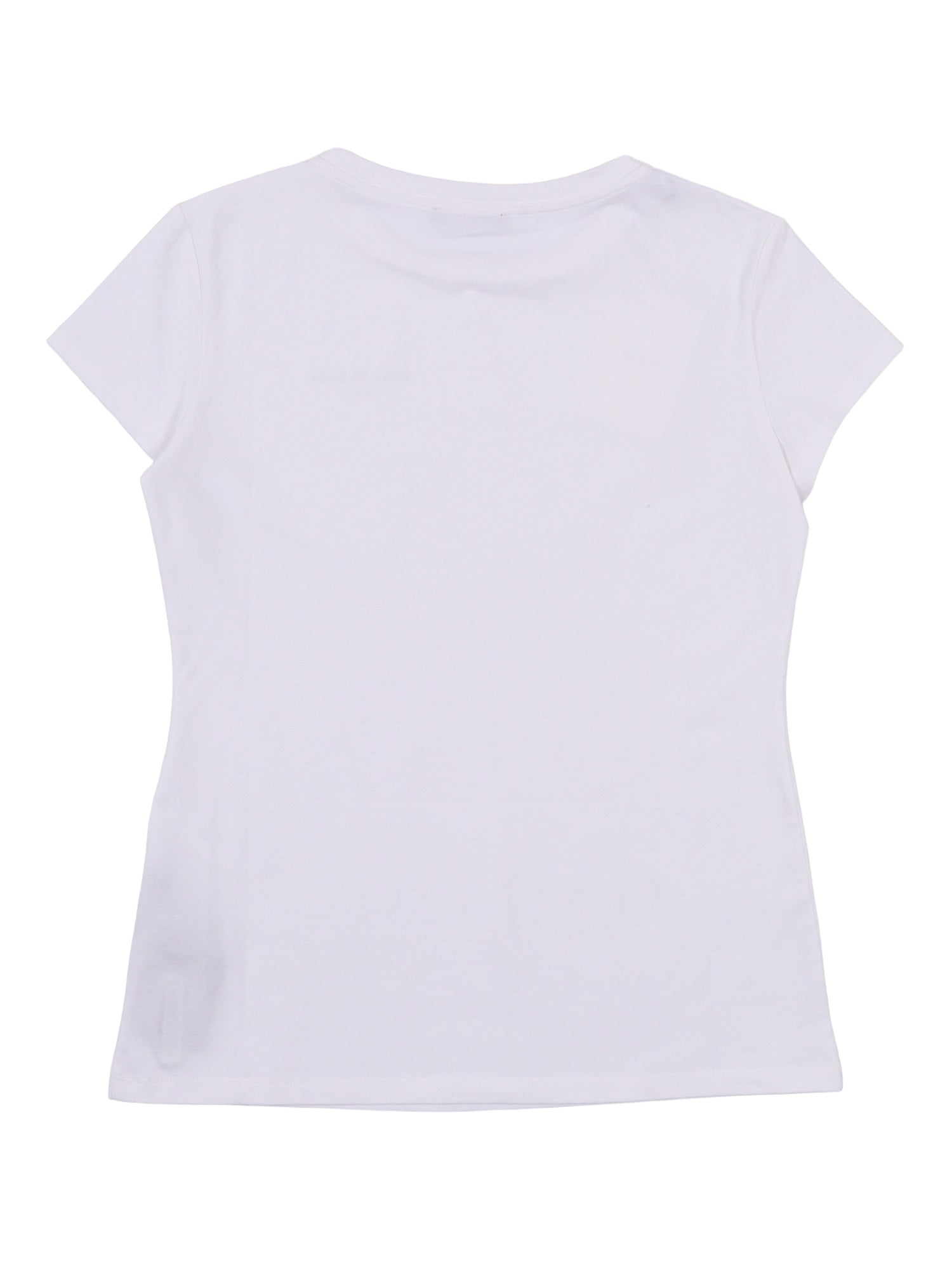 T-SHIRT-TOP White Cotton Lyocell Short Sleeves T-shirt