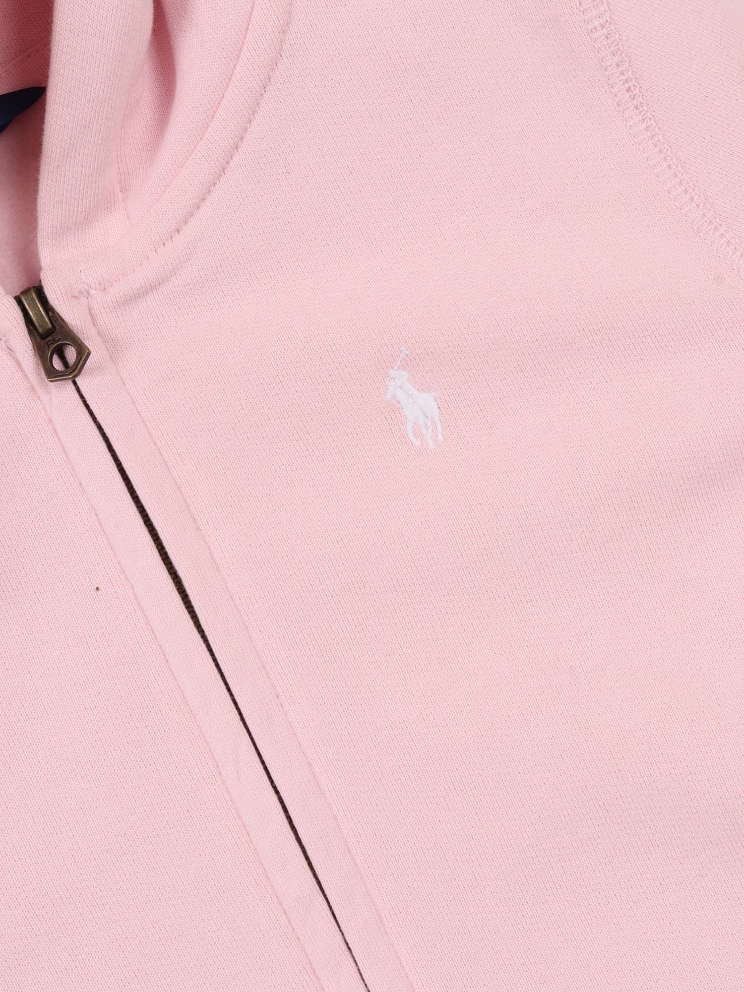 FZ HOODIE-TOPS-KNIT Pink Cotton Polyester Sweatshirt