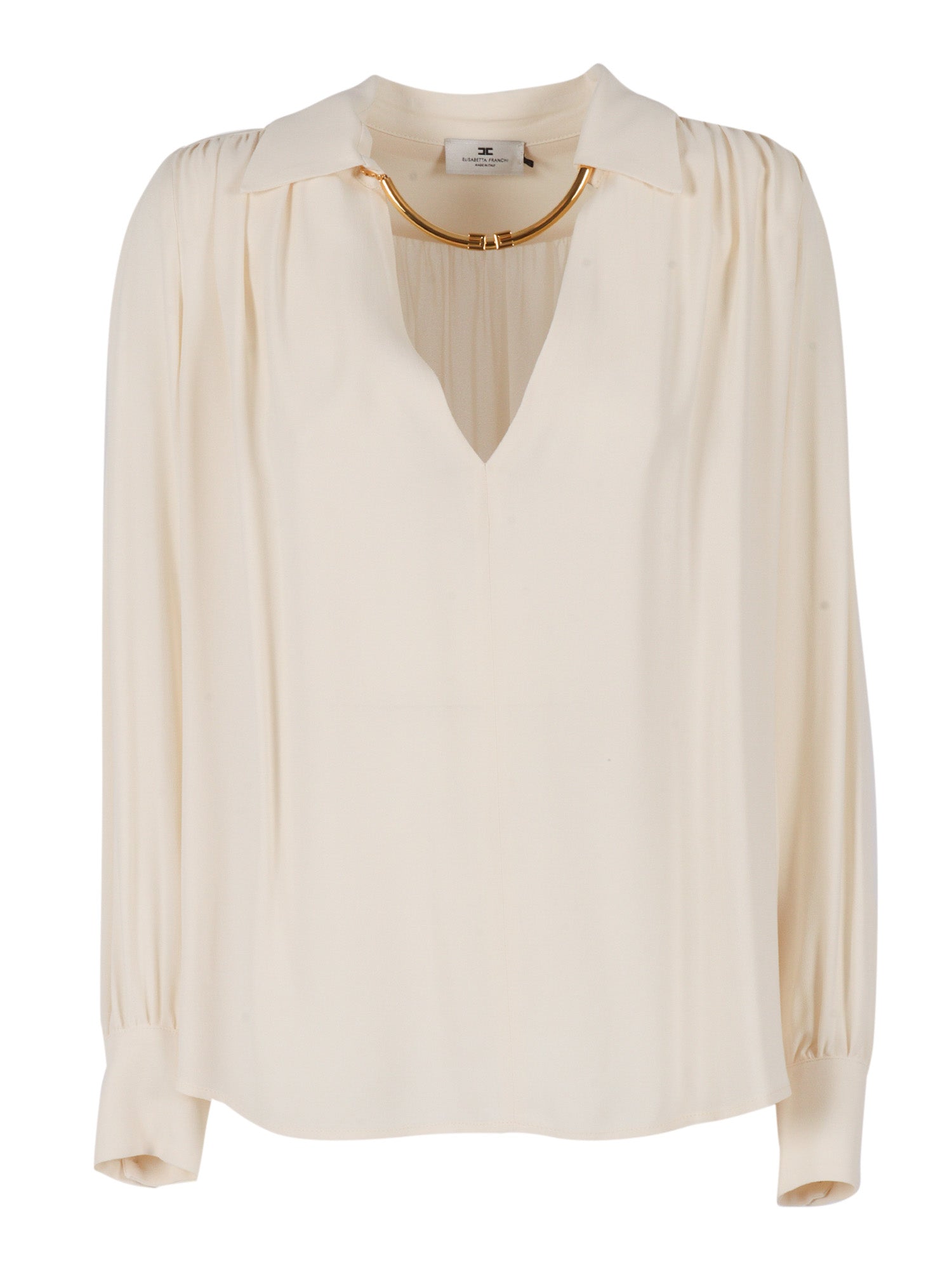 Womens Blouse White Viscose Shirt