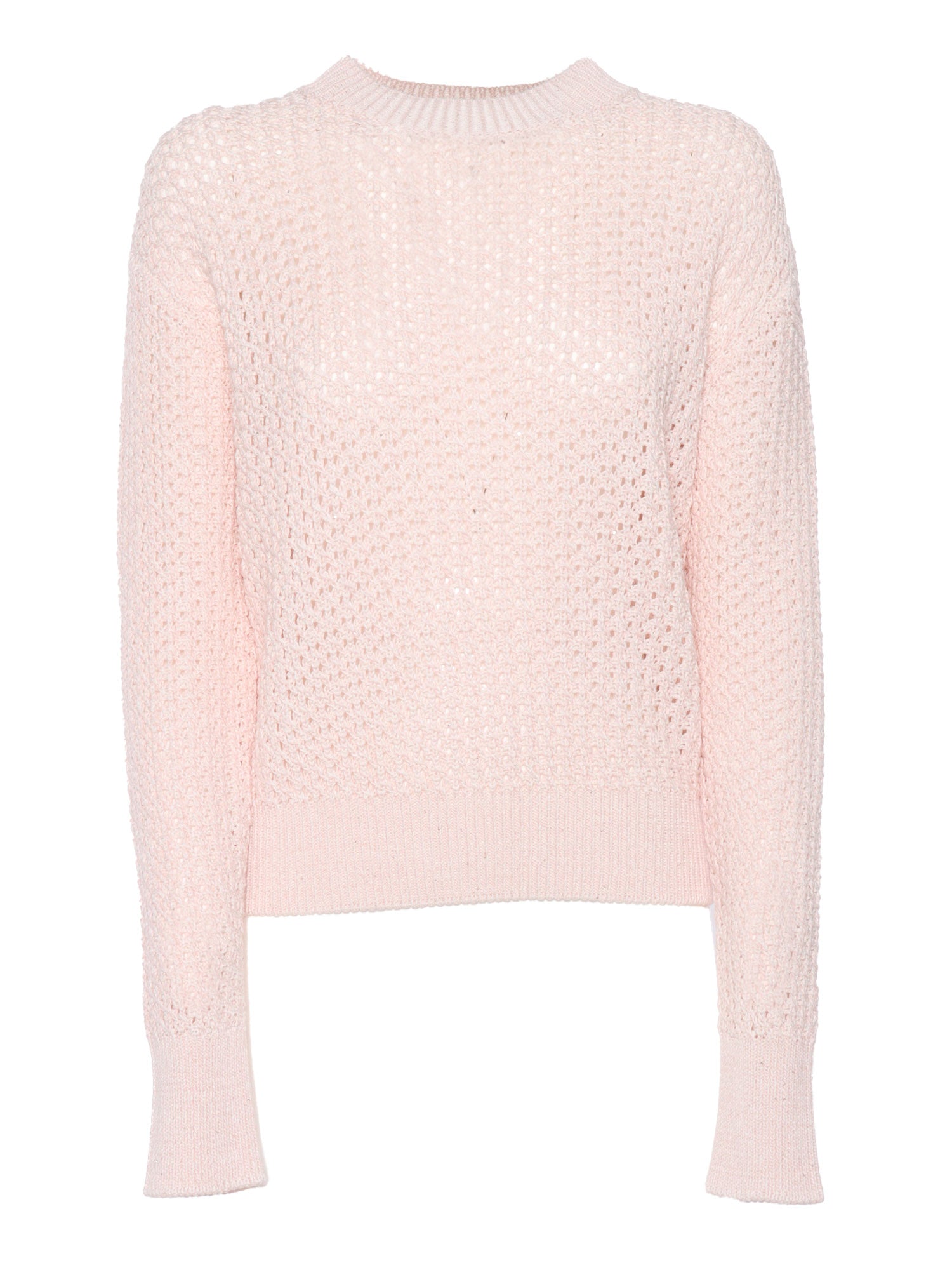 Pink sweater Cotton Linen Nylon Polyester Crewneck