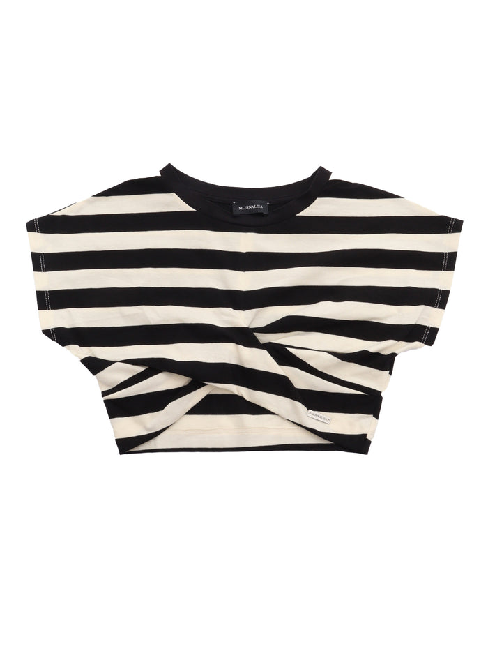 CROPPED T-SHIRT White Cotton Elastan Short Sleeves
