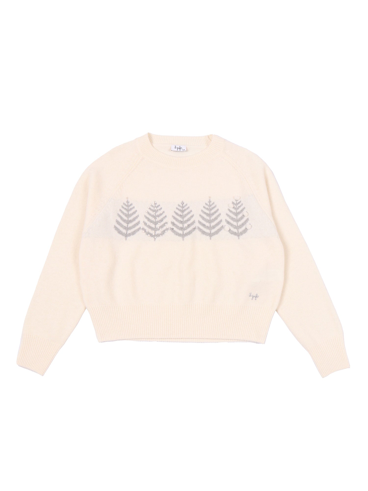 Sweater White Wool Crewneck