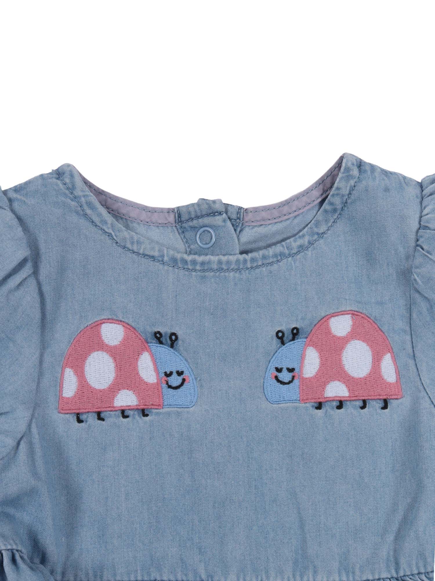 WOVEN DRESS Blue Cotton