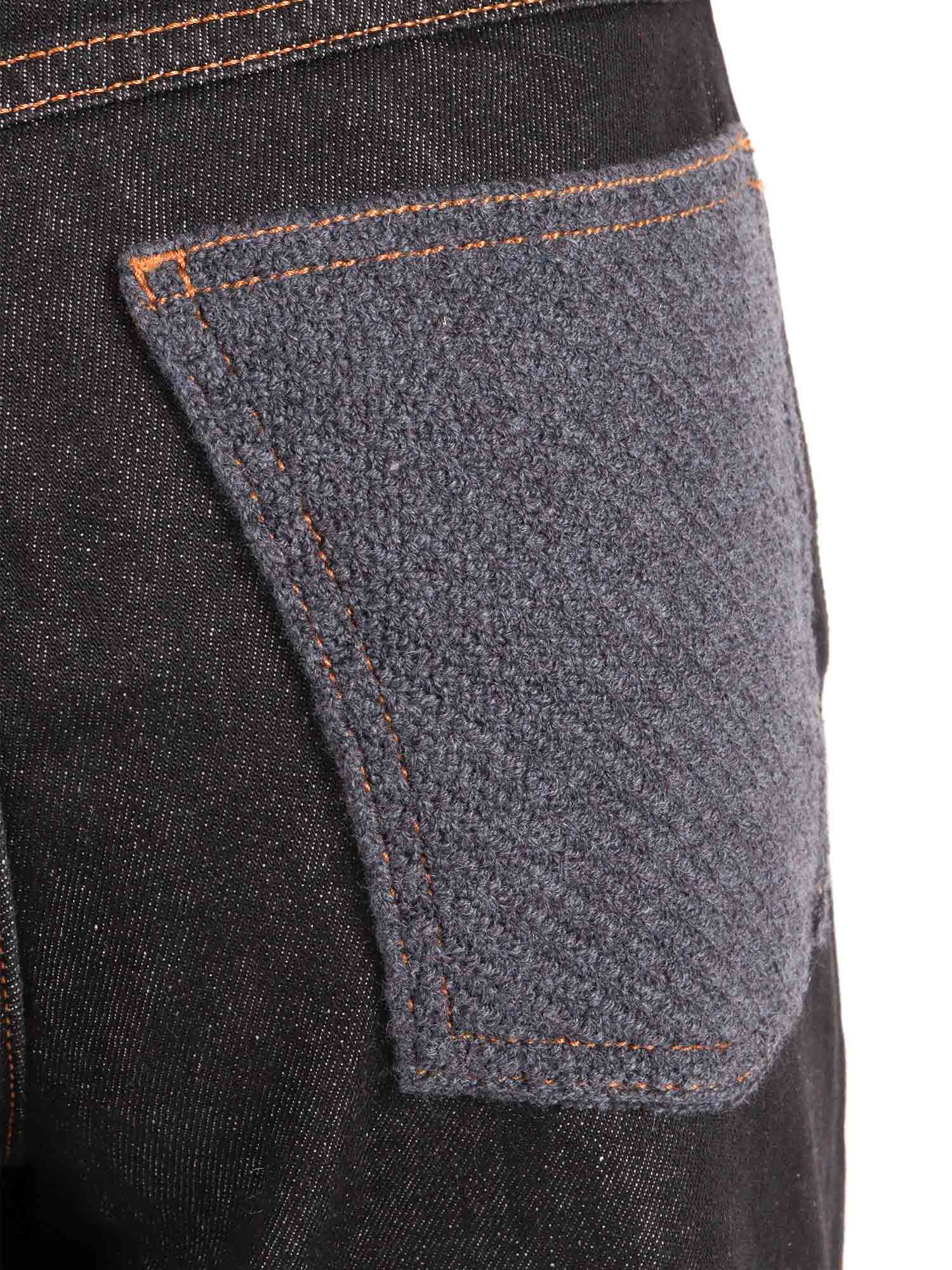 Slim Fit Bootcut 5 Pocket Jeans With Knit Back Blue Cotton Elastane