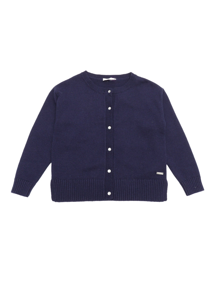 Cardigan Blue Angora Wool Polyamide Viscose