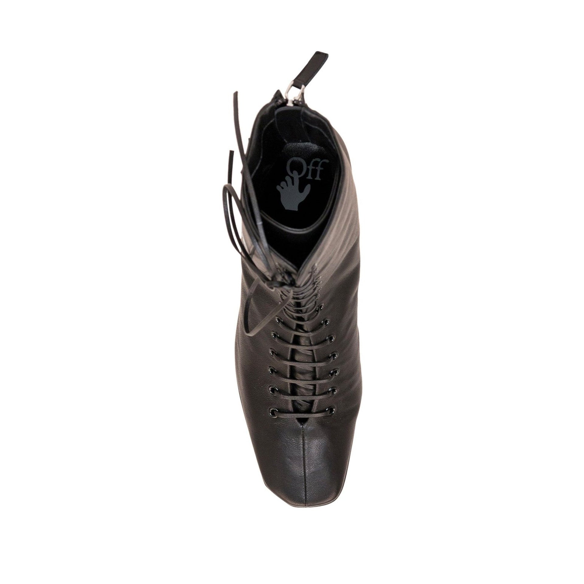 Off-White Leather Heel Boots Black Calf