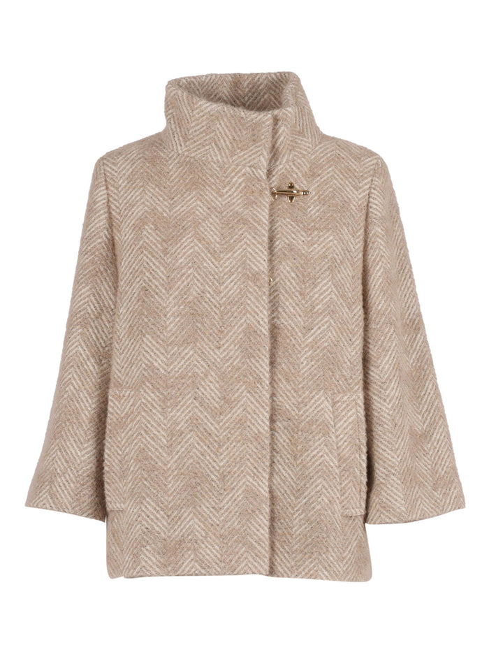 Lined Cape With Hook Beige