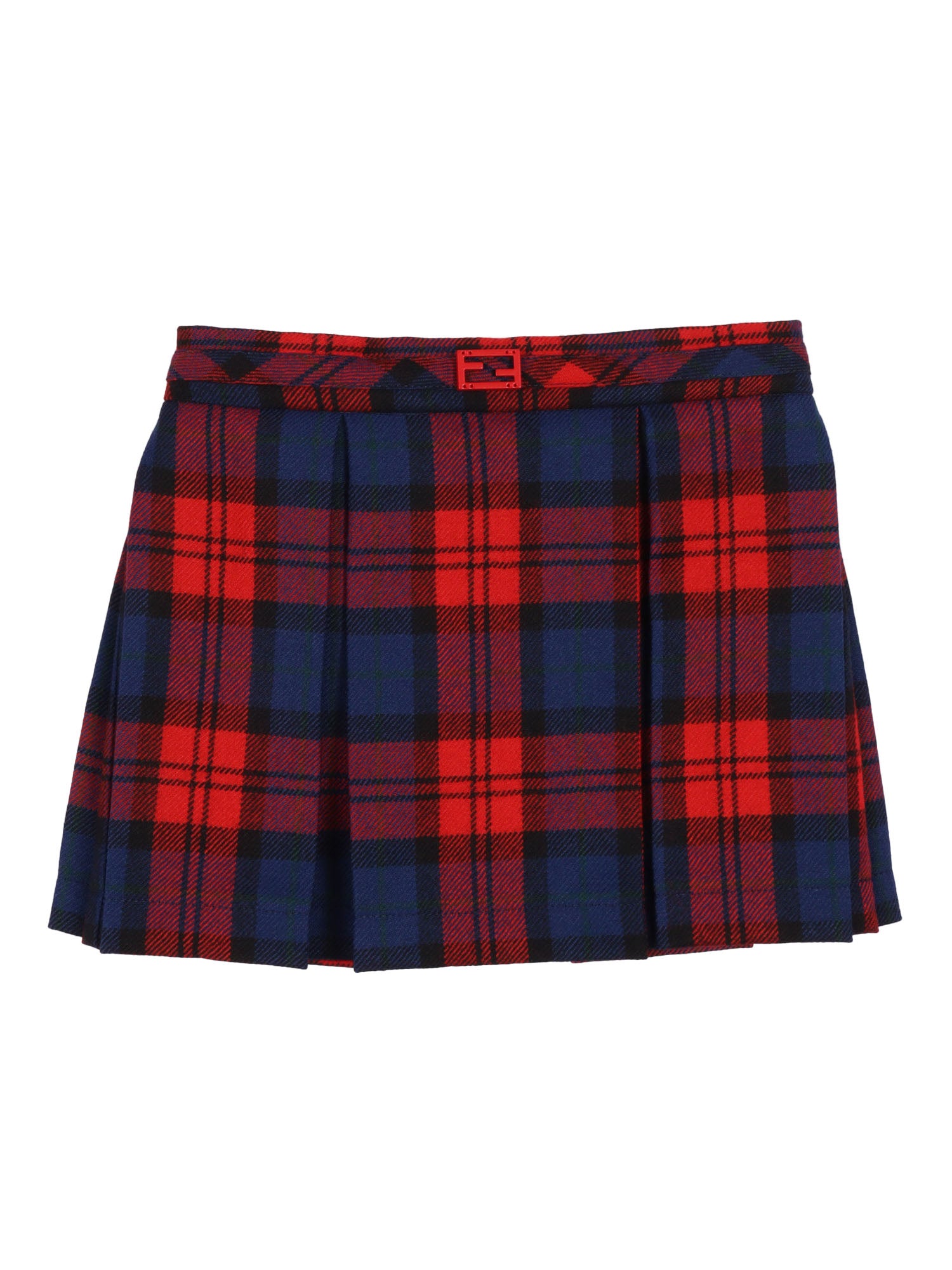 Tartan Skirt Red Virgin Wool Lining Viscose