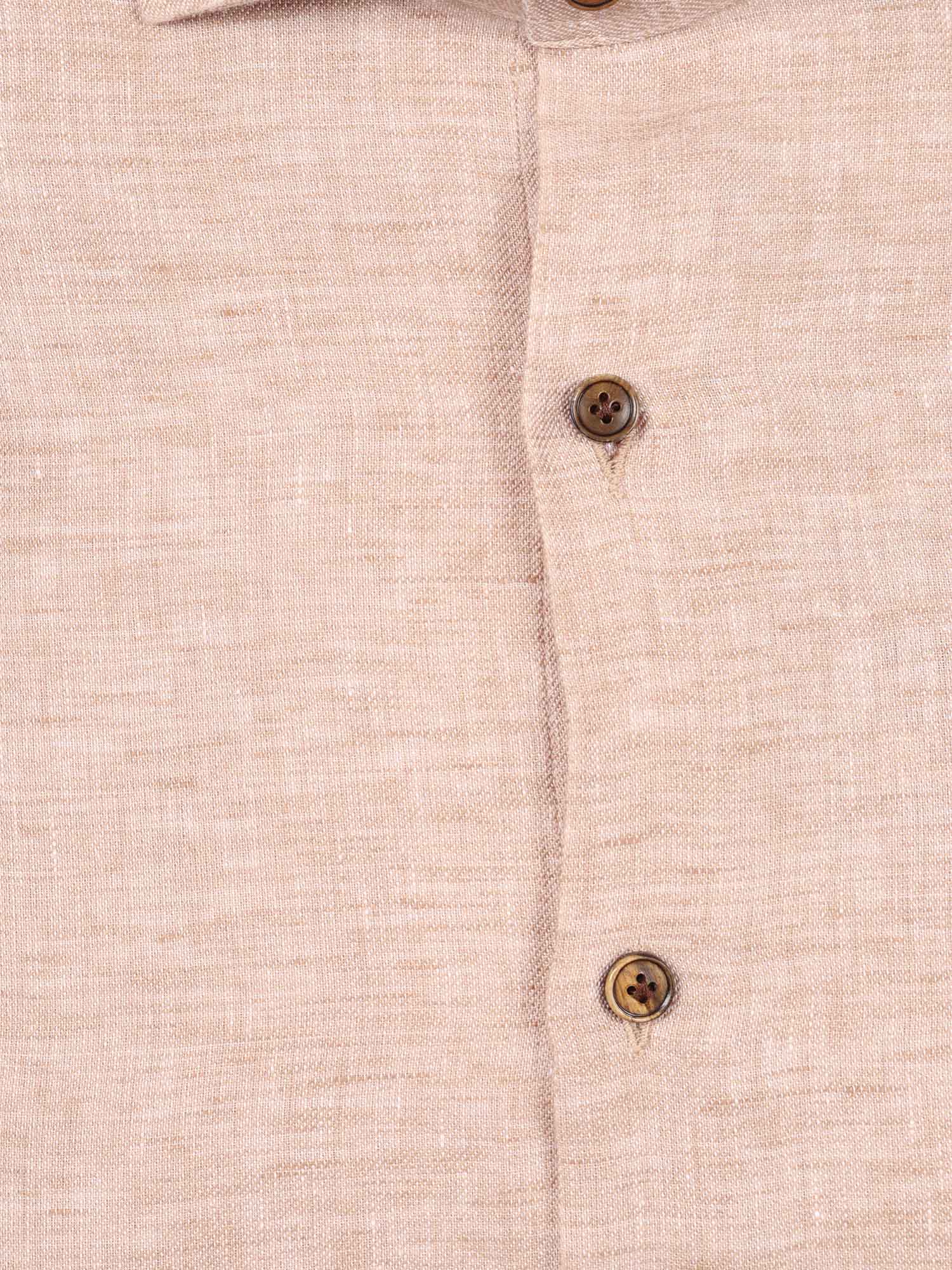 Mens Shirt Beige Cotton
