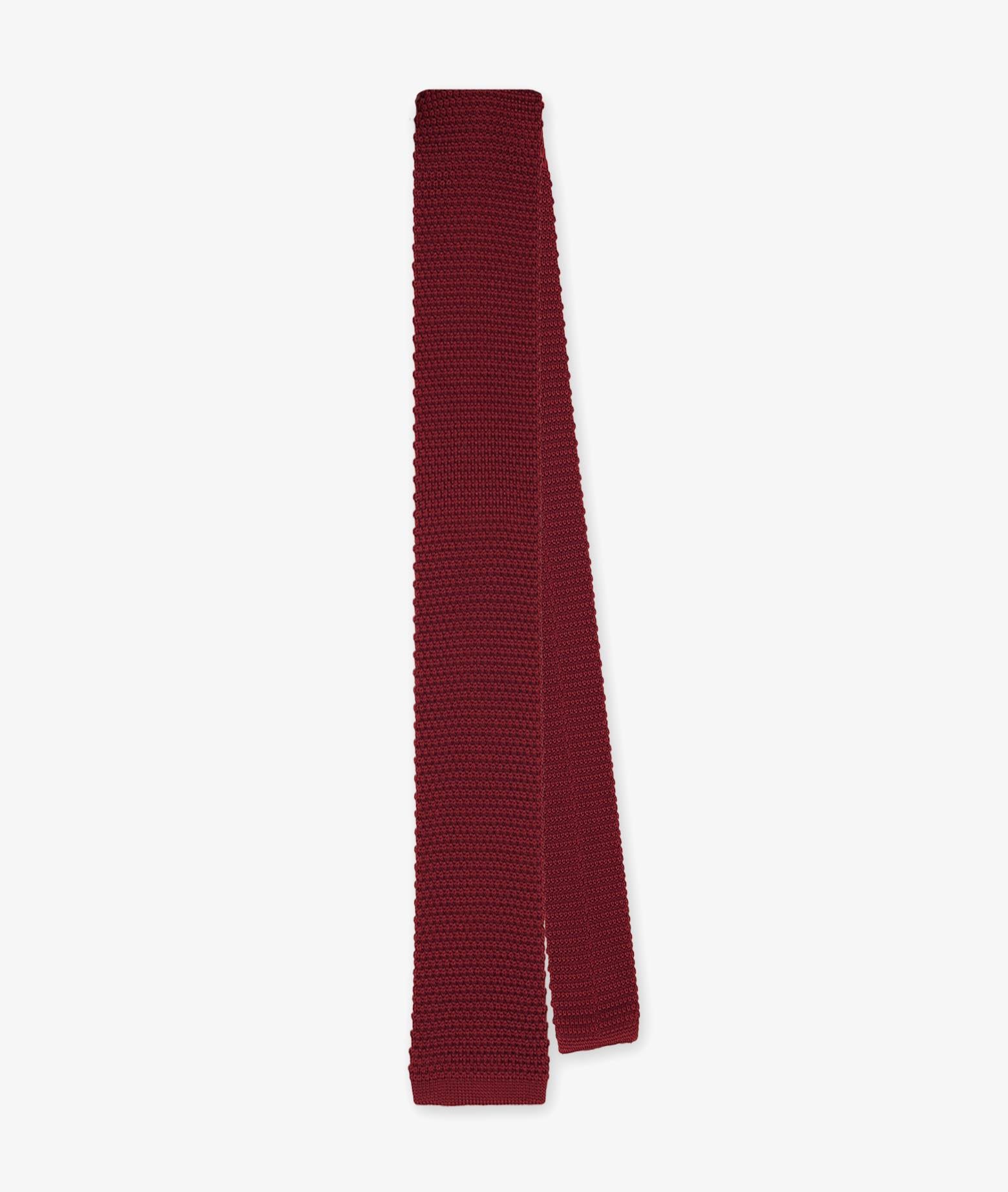 Silk Tricot Tie Bordeaux Knitted