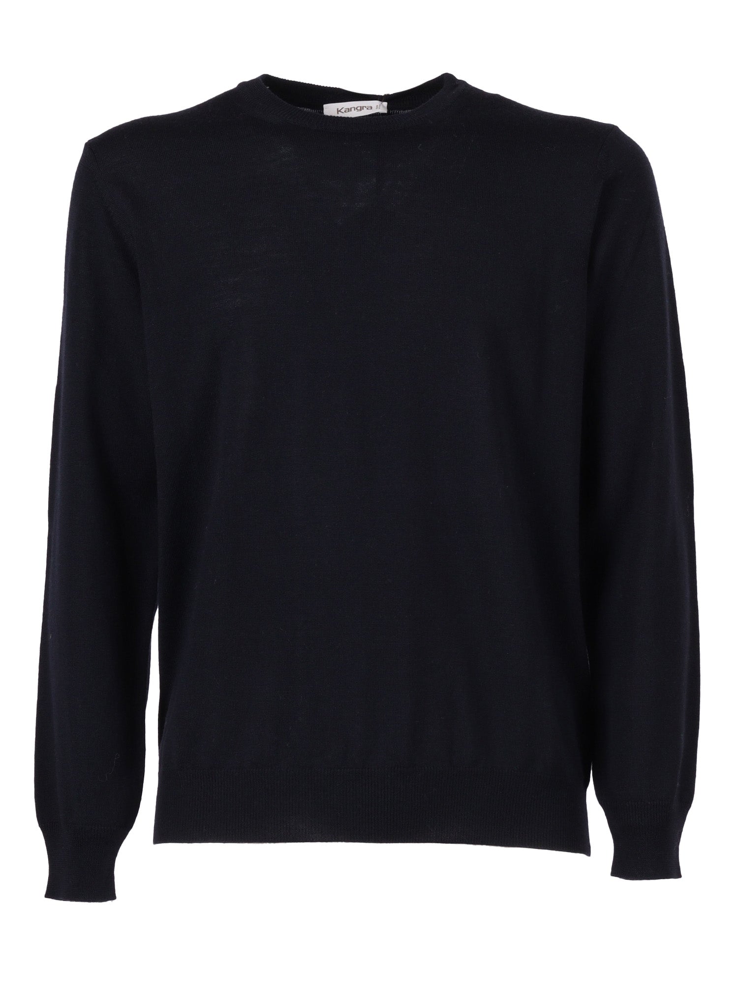 Basic Crew Neck Sweater Blue Wool Crewneck