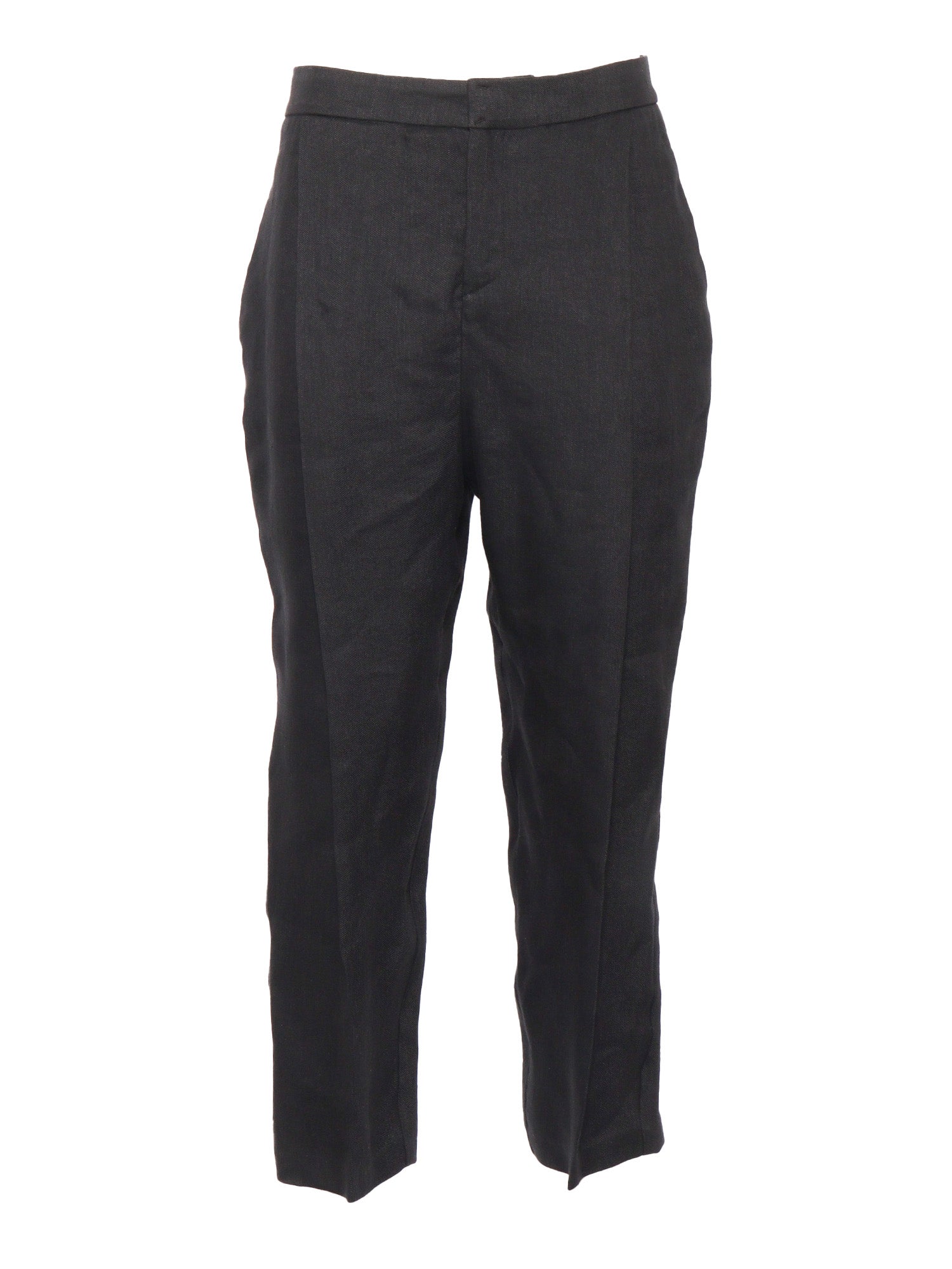 TROUSERS Black Linen Viscose Pant