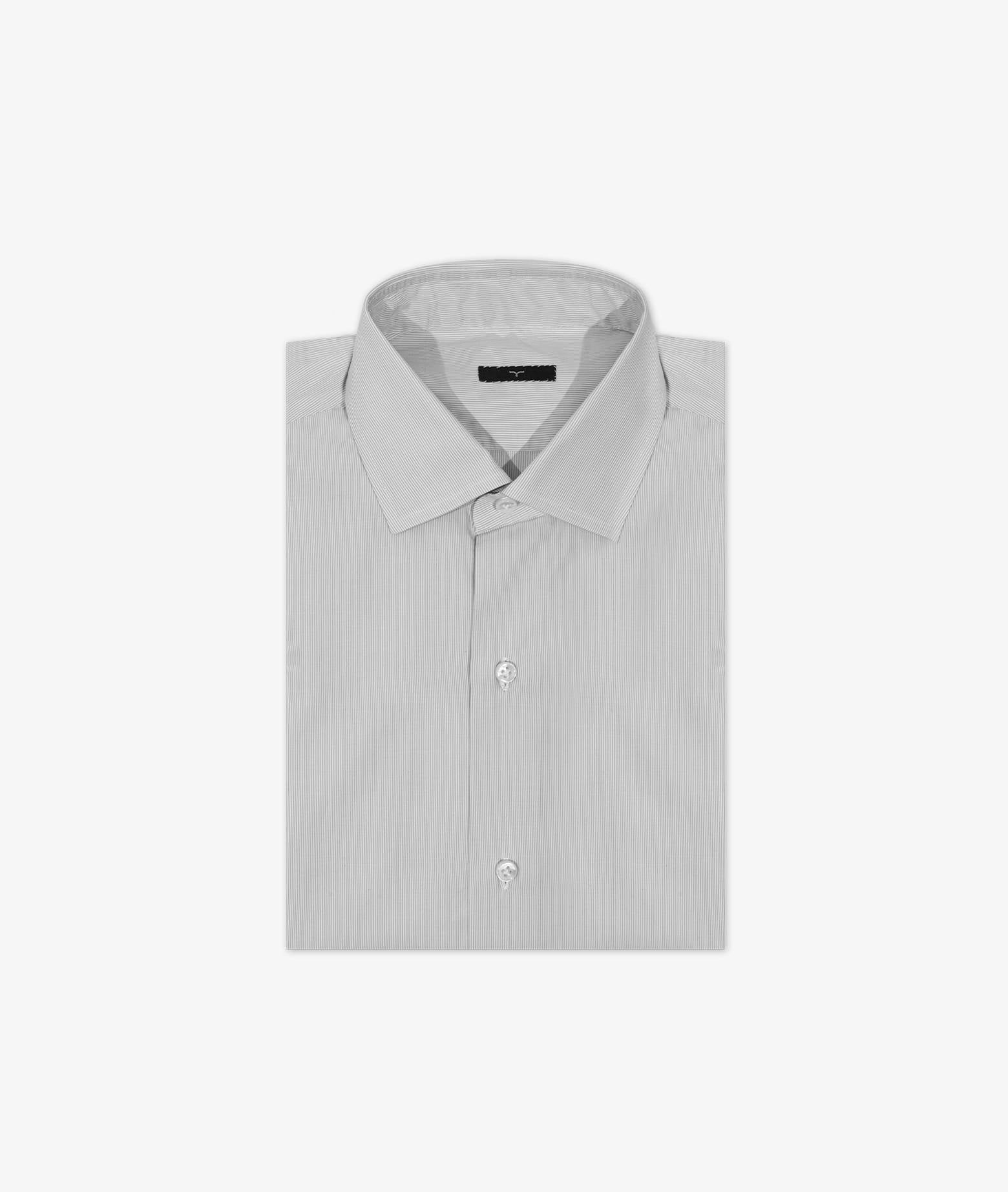Tailored Cotton Shirt Mayfair Lightgray Hand Made