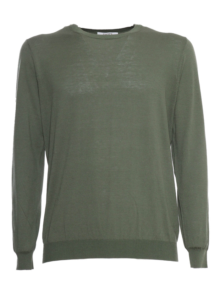 Sage green sweater Silk Cotton Crewneck