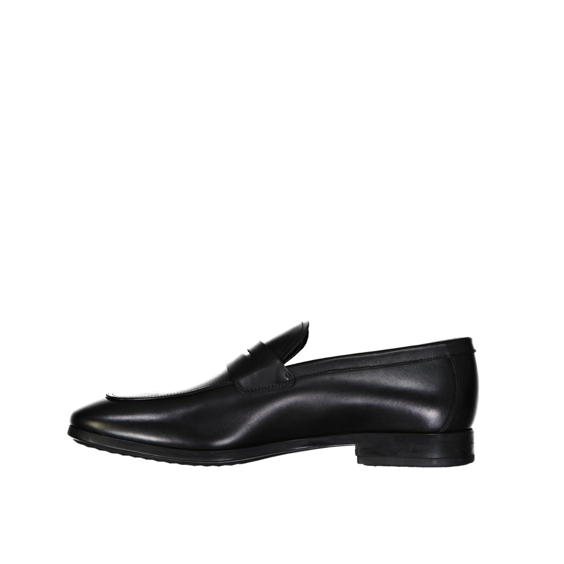 Gray Loafers Black Calf Leather