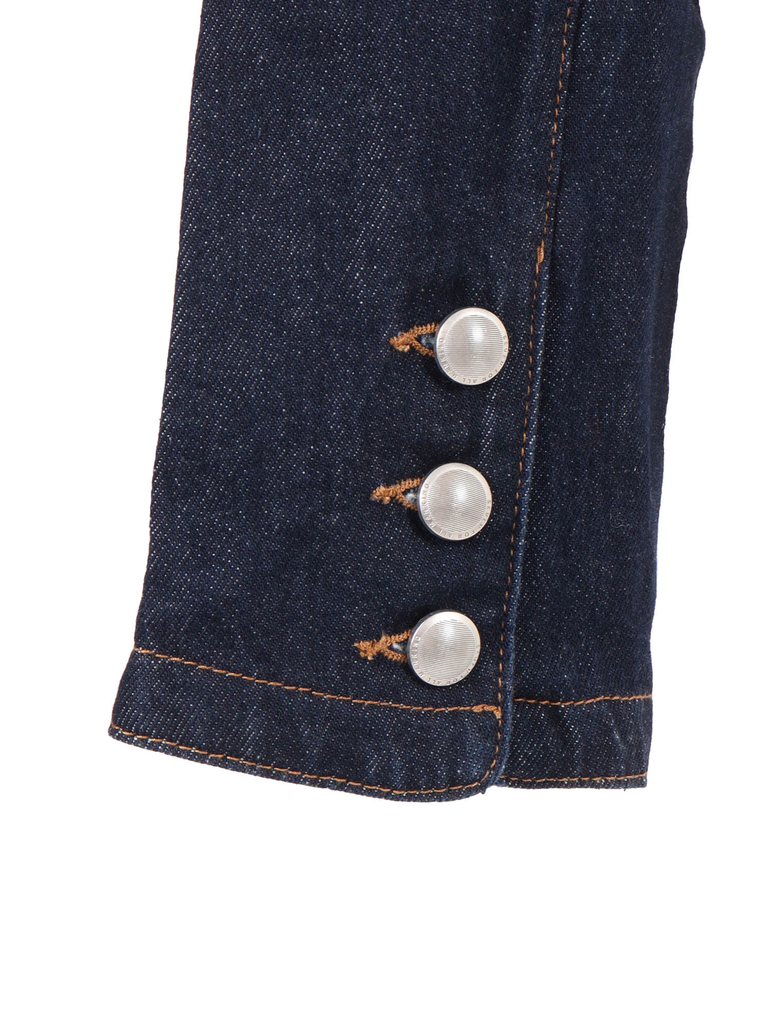 Lady Jacket Smoove With Exposed Buttons Blue Cotton Elastane Giubbino Denim