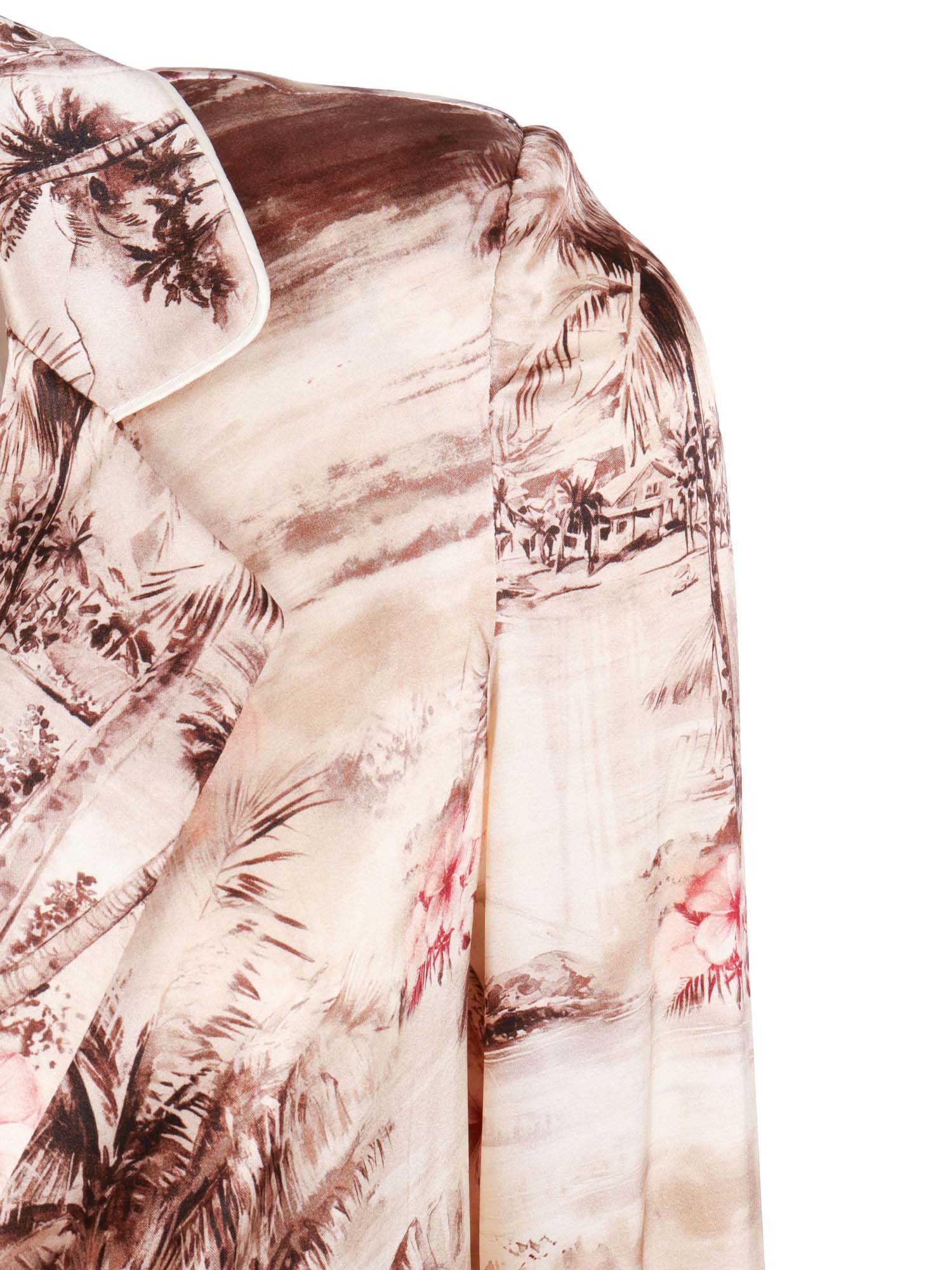Silk Blazer Beige Elastane Jacket